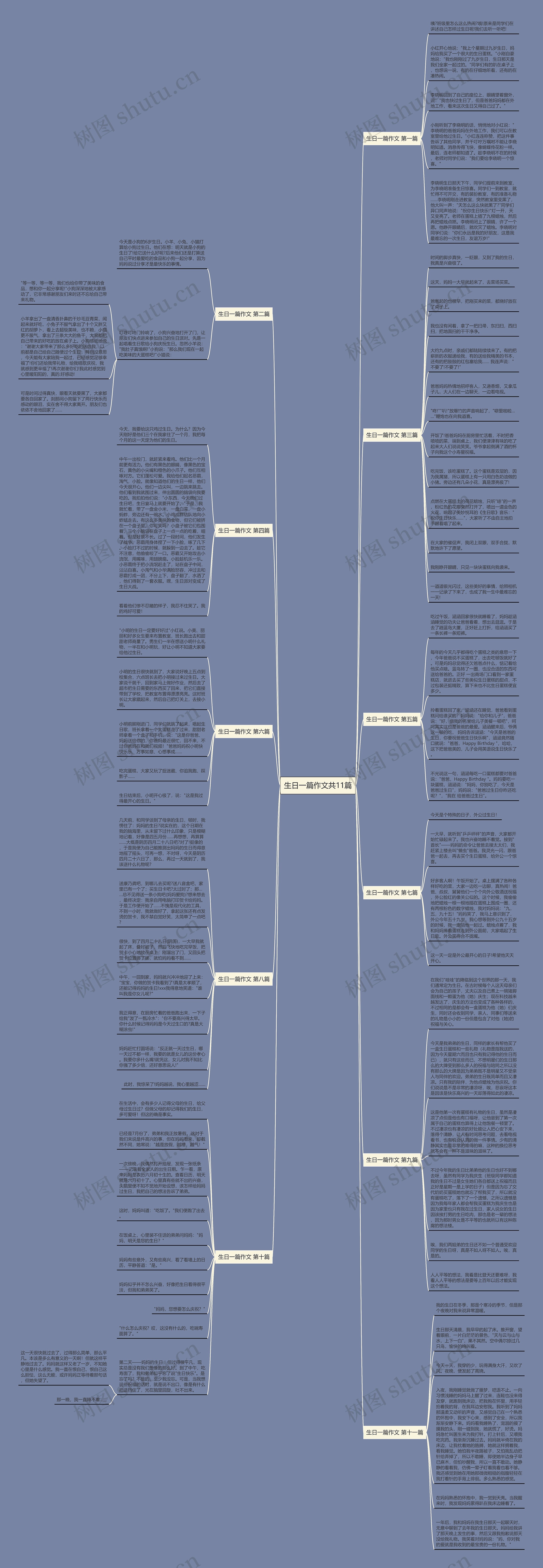 生日一篇作文共11篇思维导图