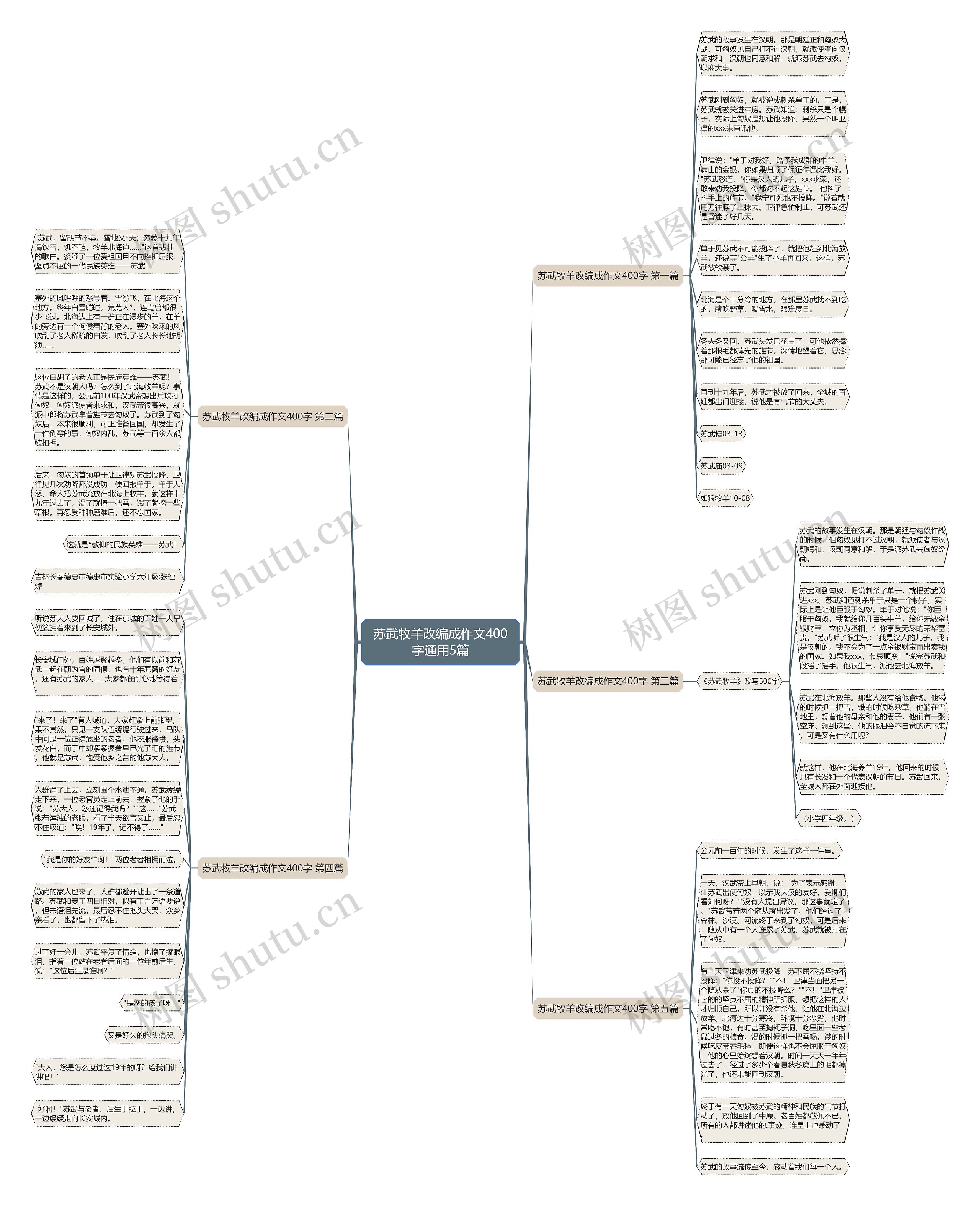 苏武牧羊改编成作文400字通用5篇思维导图