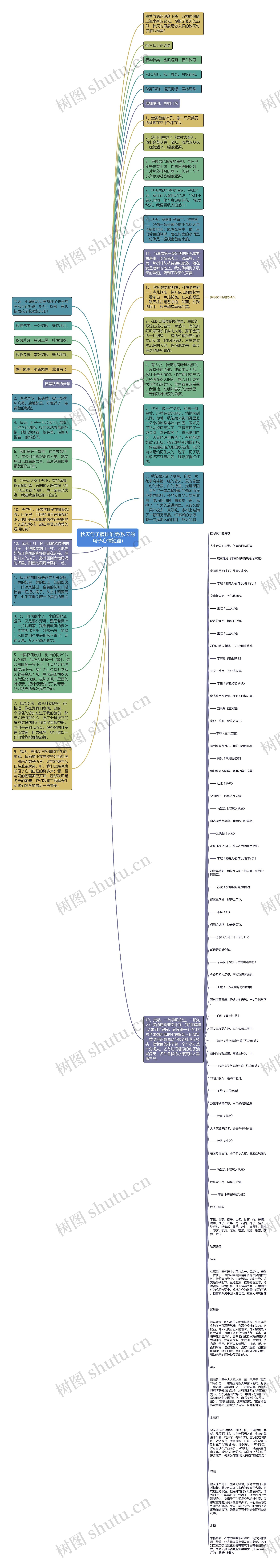 秋天句子摘抄唯美(秋天的句子心情短语)思维导图