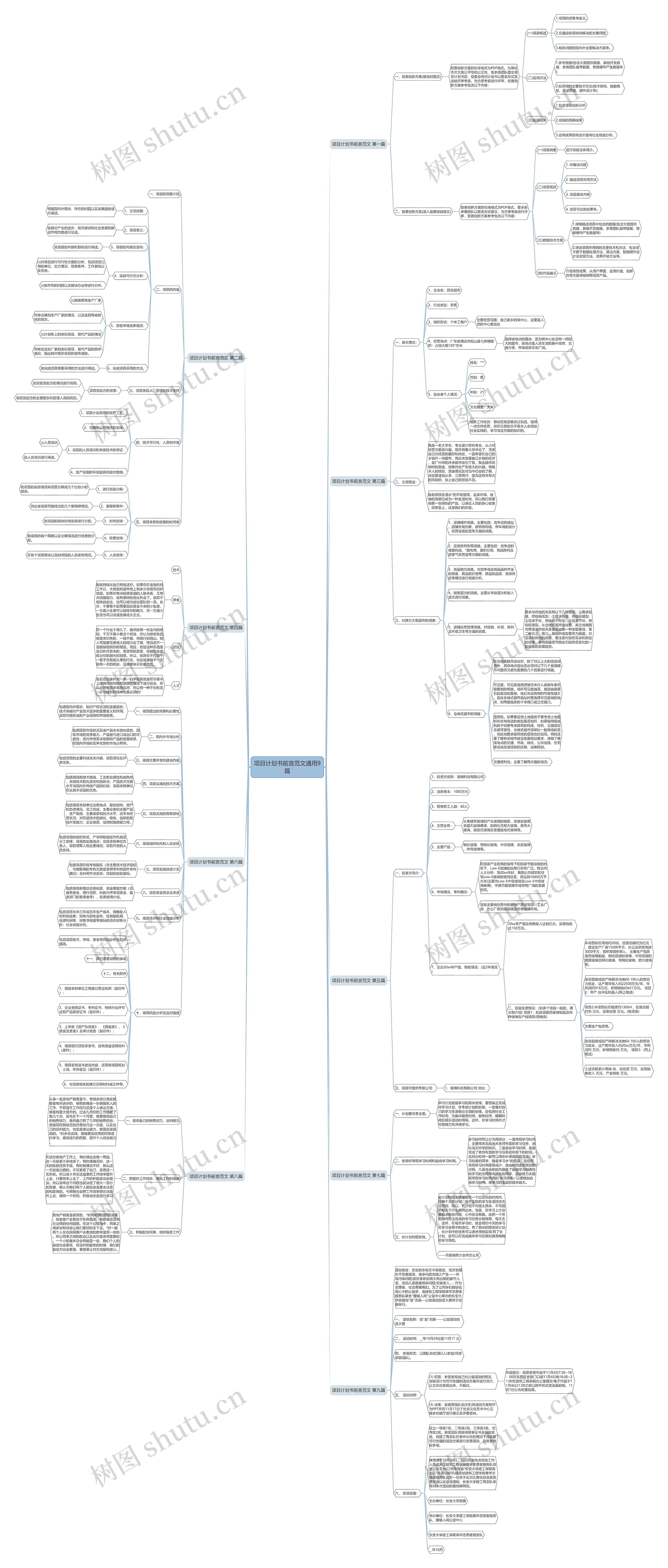 项目计划书前言范文通用9篇思维导图