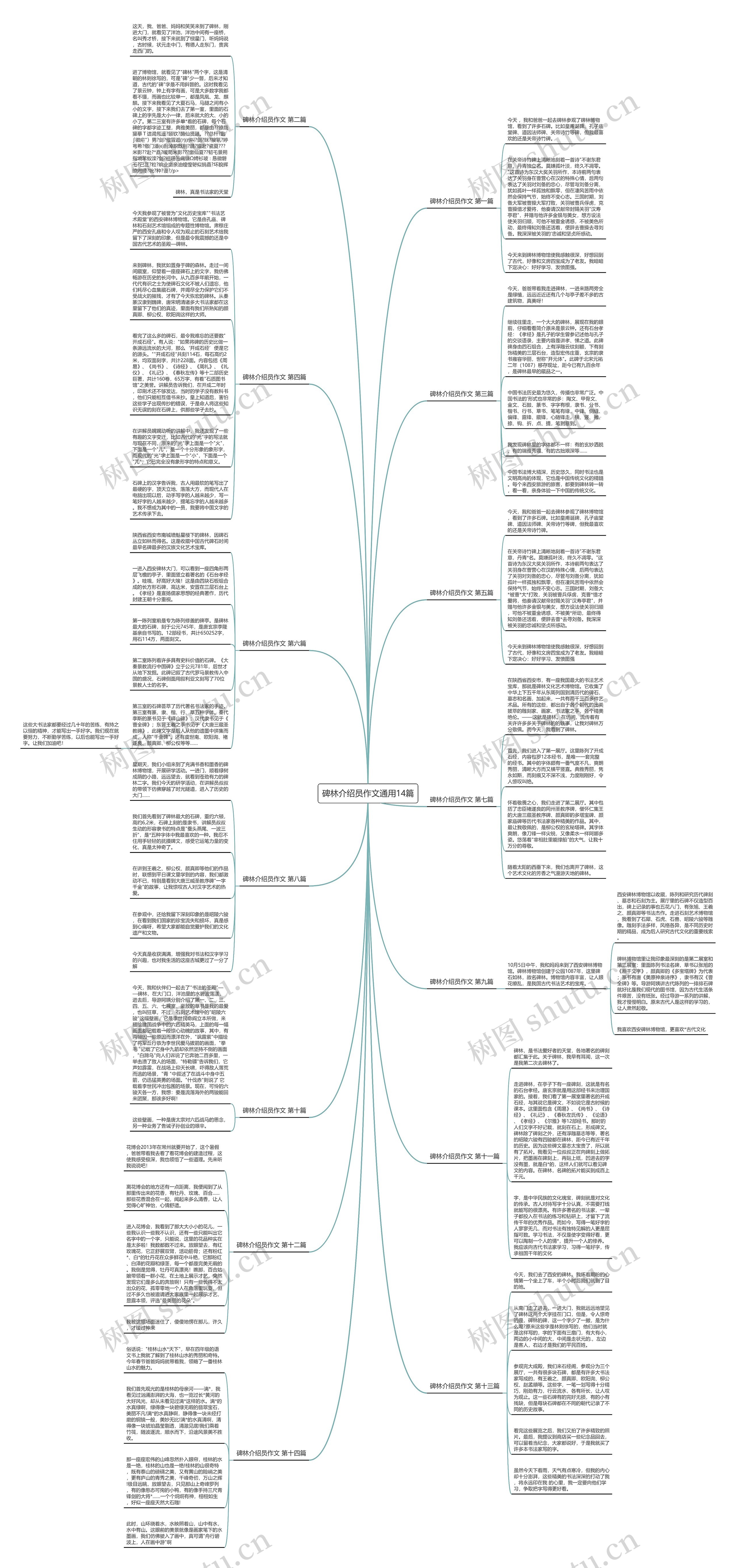 碑林介绍员作文通用14篇思维导图