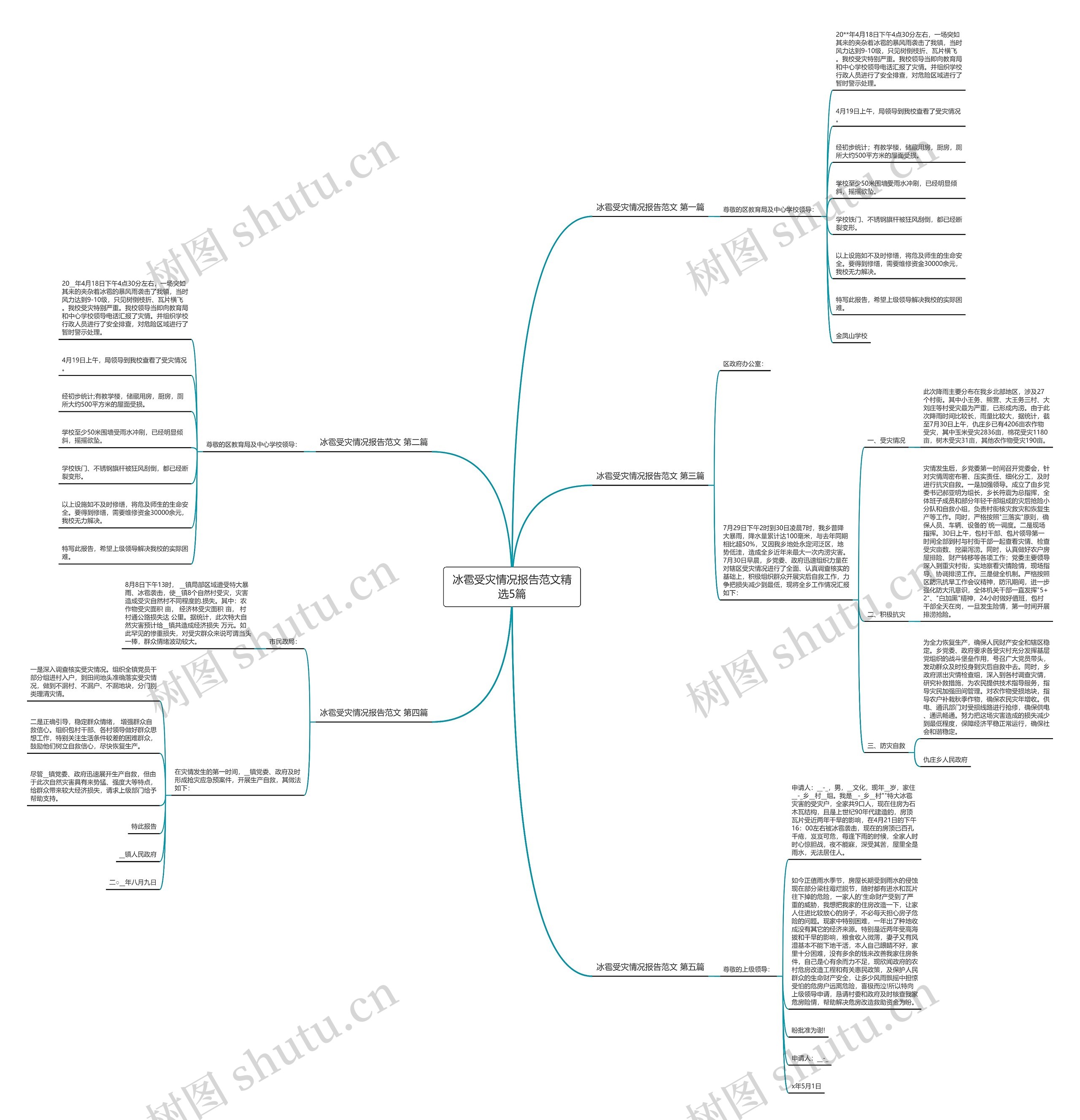 冰雹受灾情况报告范文精选5篇思维导图
