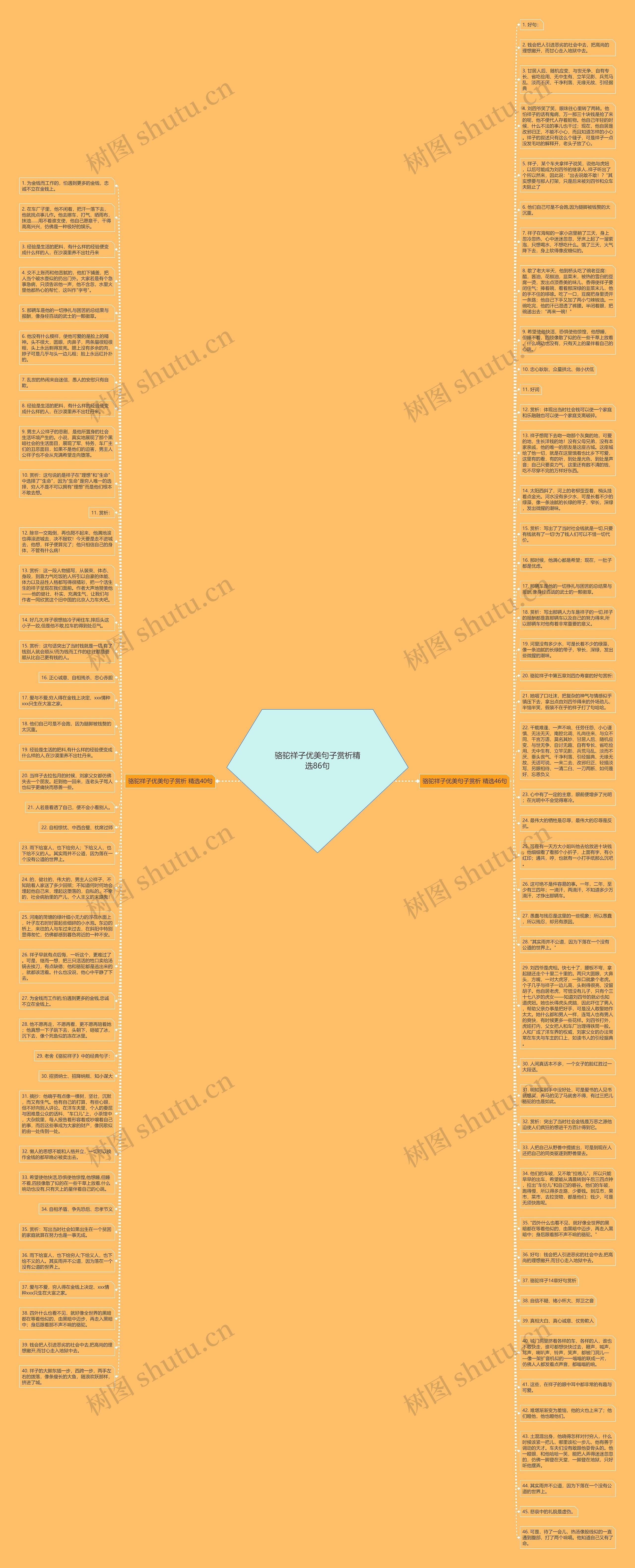 骆驼祥子优美句子赏析精选86句思维导图