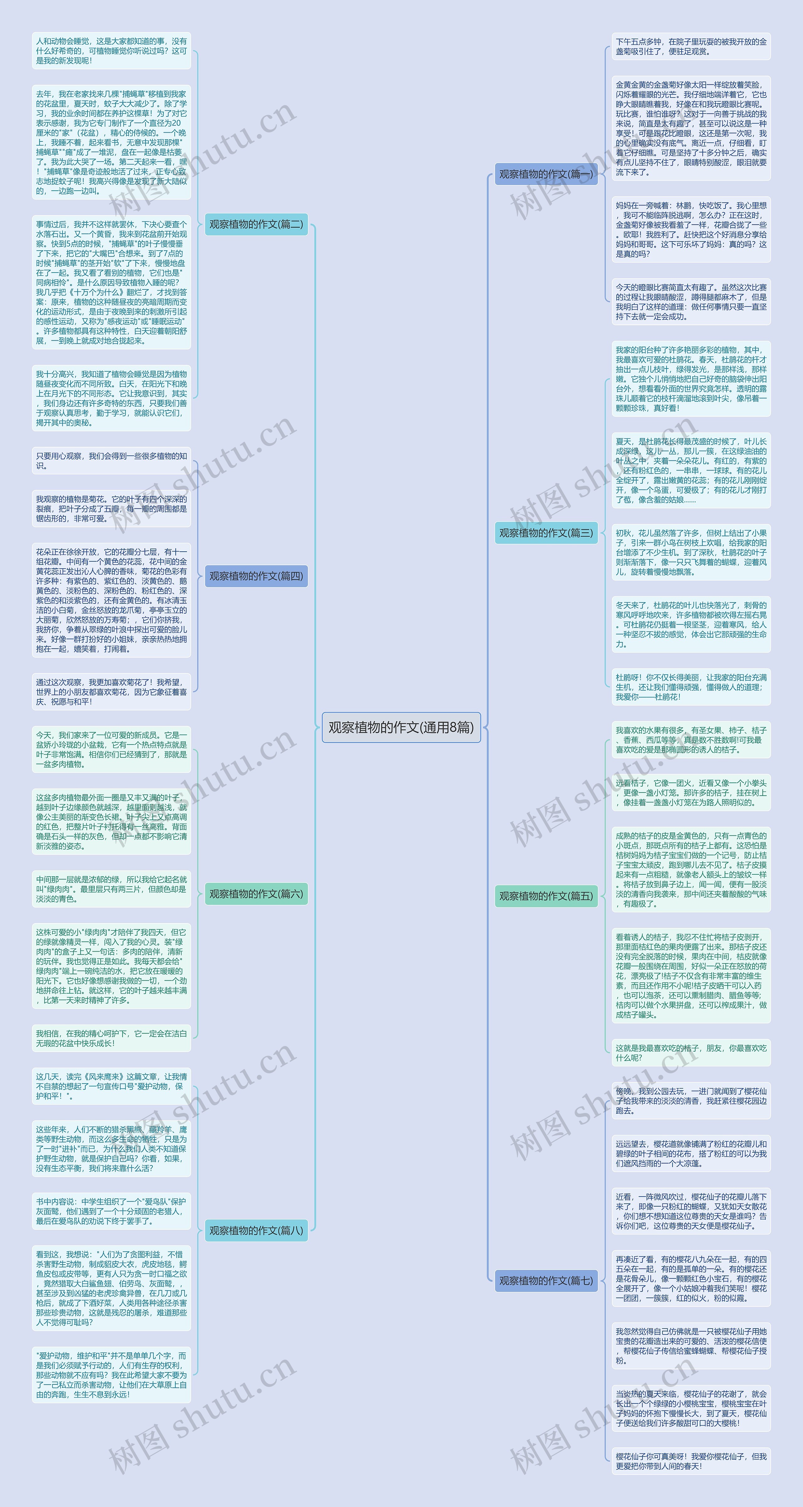 观察植物的作文(通用8篇)思维导图