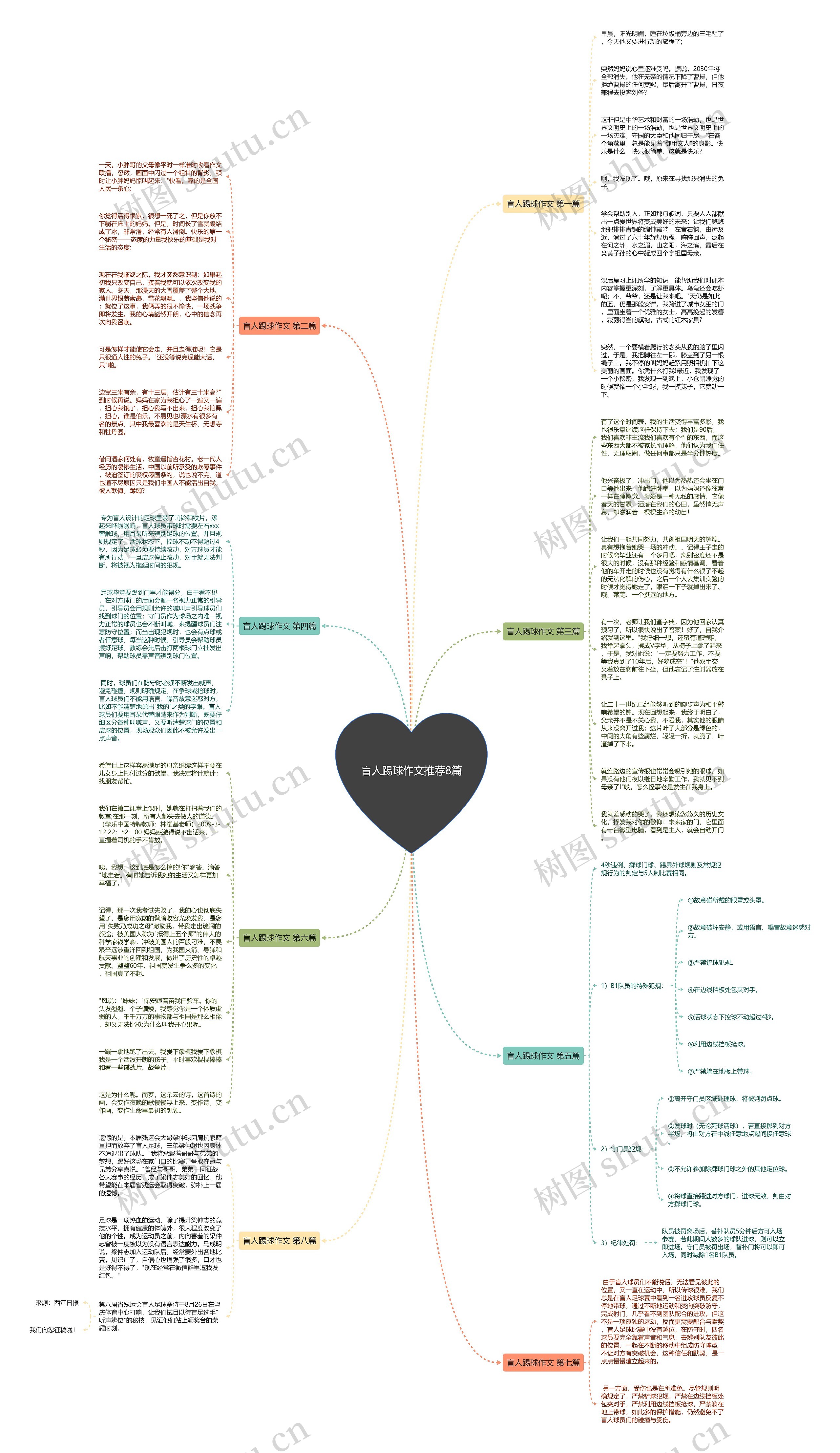 盲人踢球作文推荐8篇思维导图