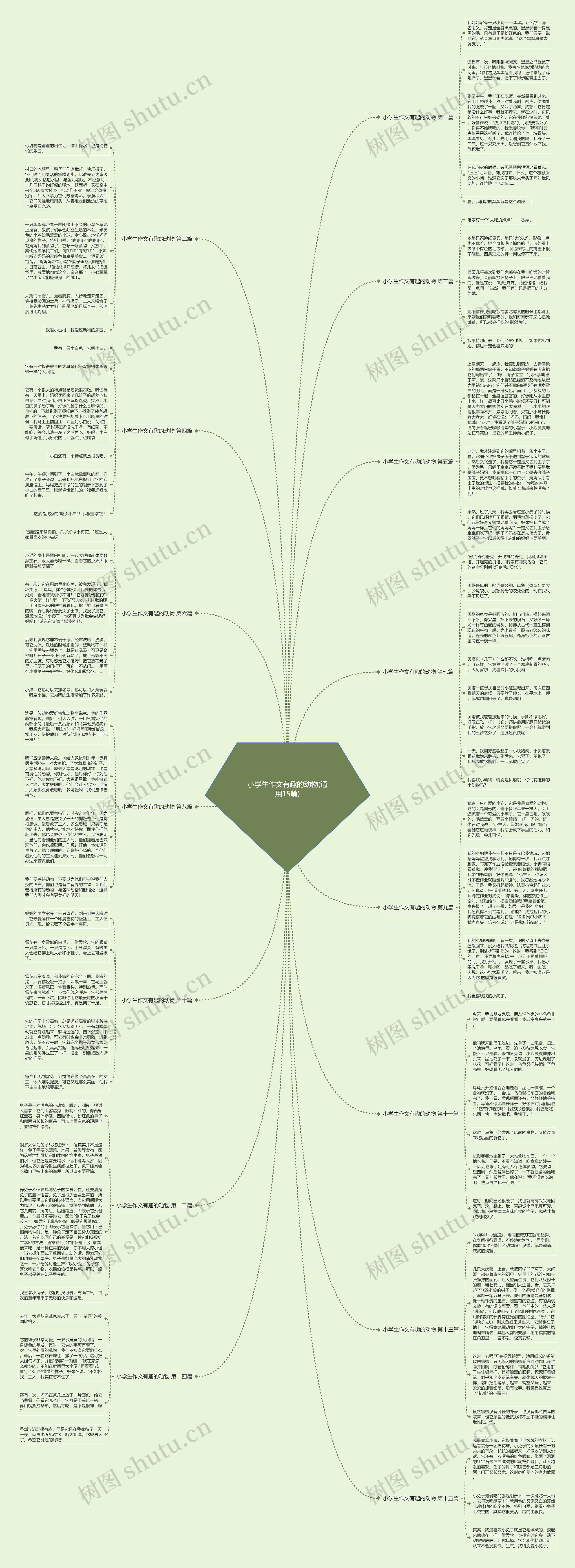 小学生作文有趣的动物(通用15篇)思维导图