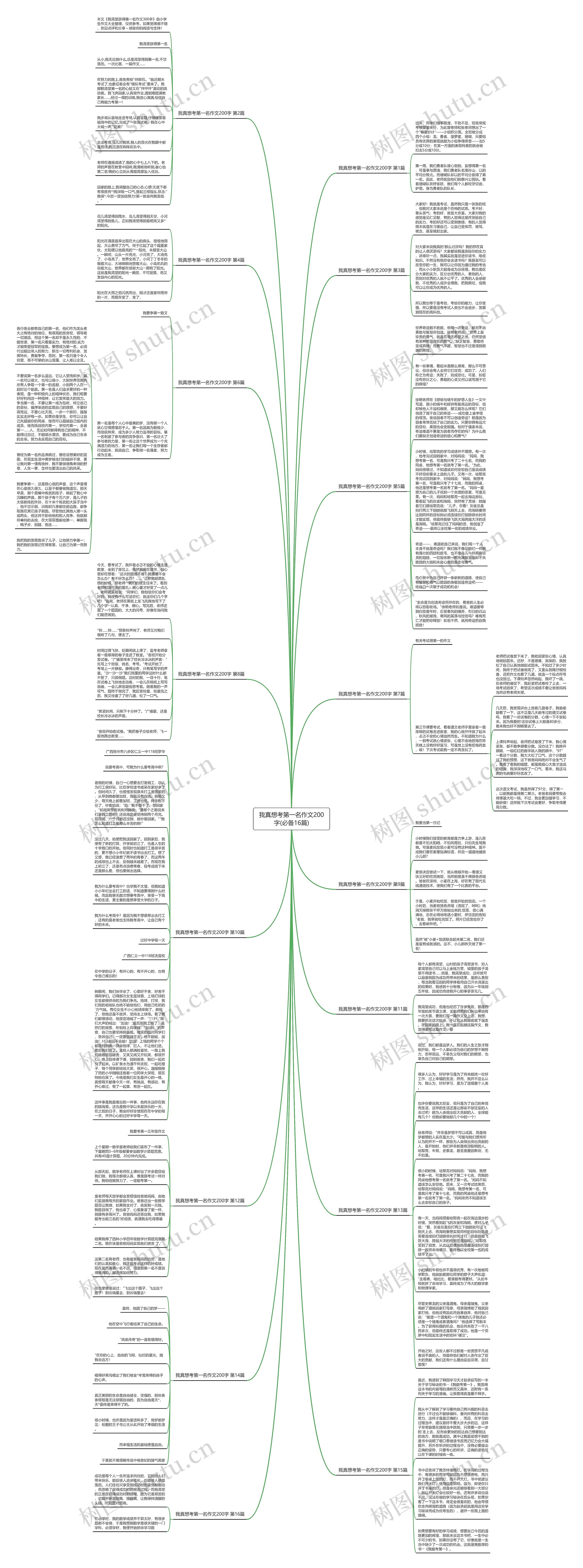 我真想考第一名作文200字(必备16篇)思维导图