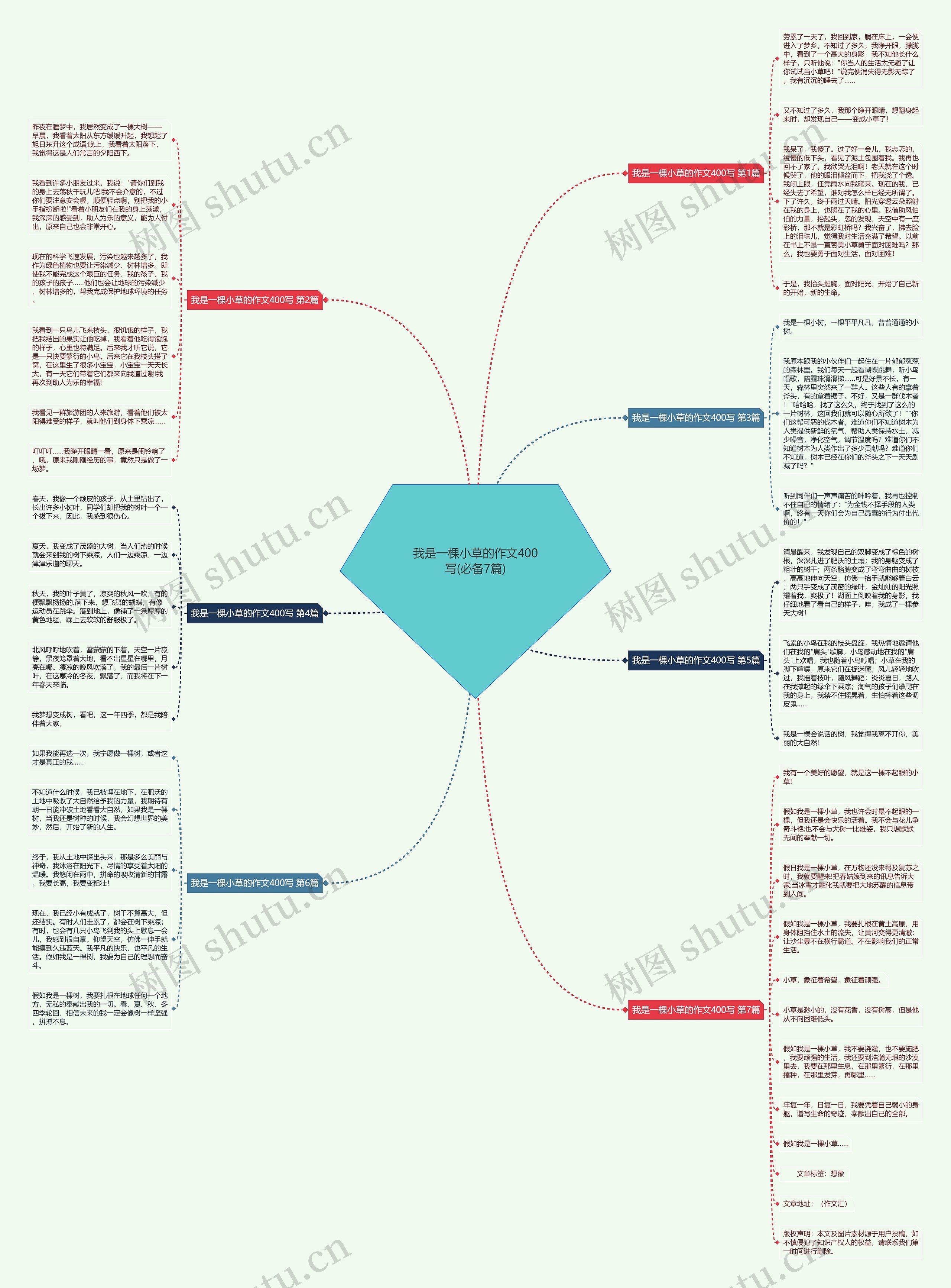 我是一棵小草的作文400写(必备7篇)思维导图