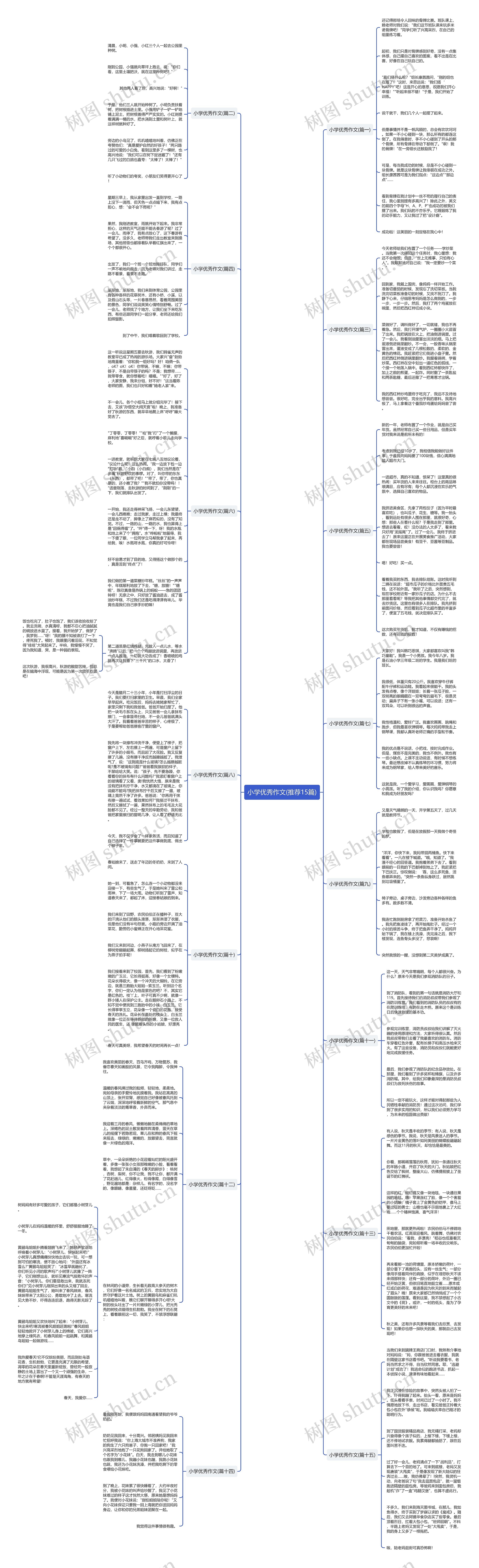 小学优秀作文(推荐15篇)思维导图