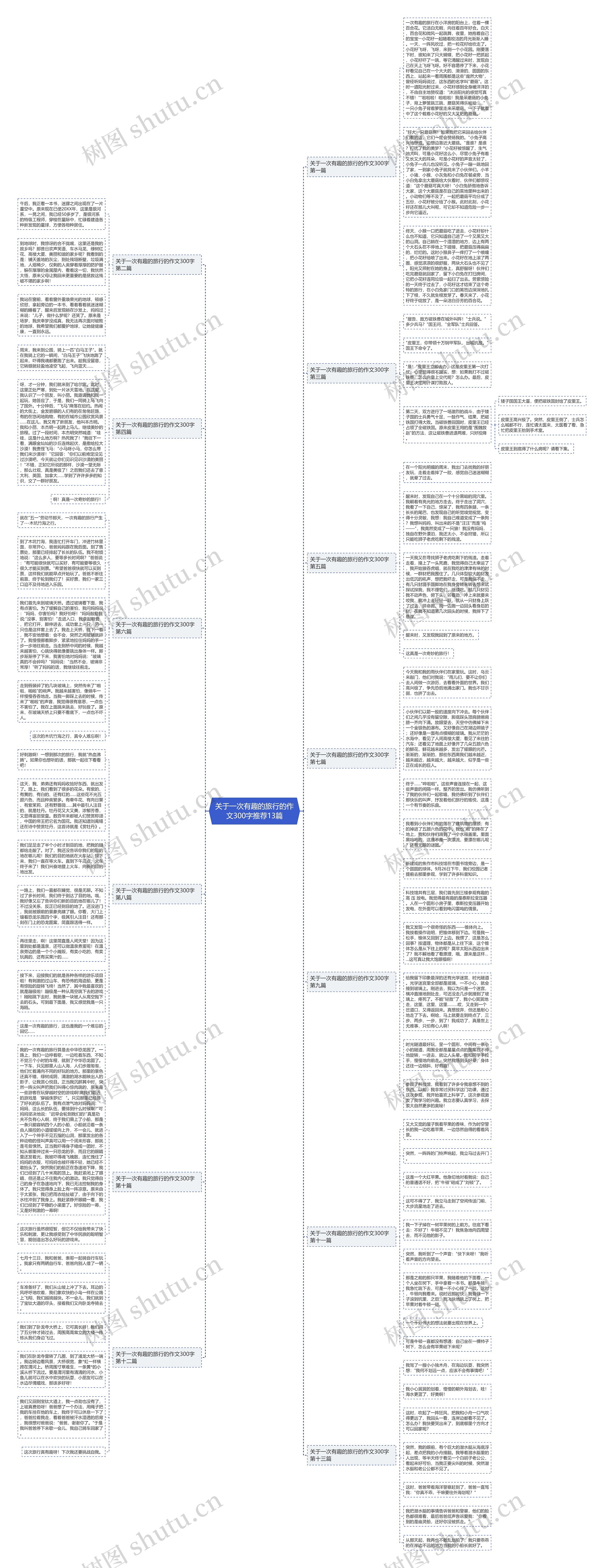 关于一次有趣的旅行的作文300字推荐13篇思维导图