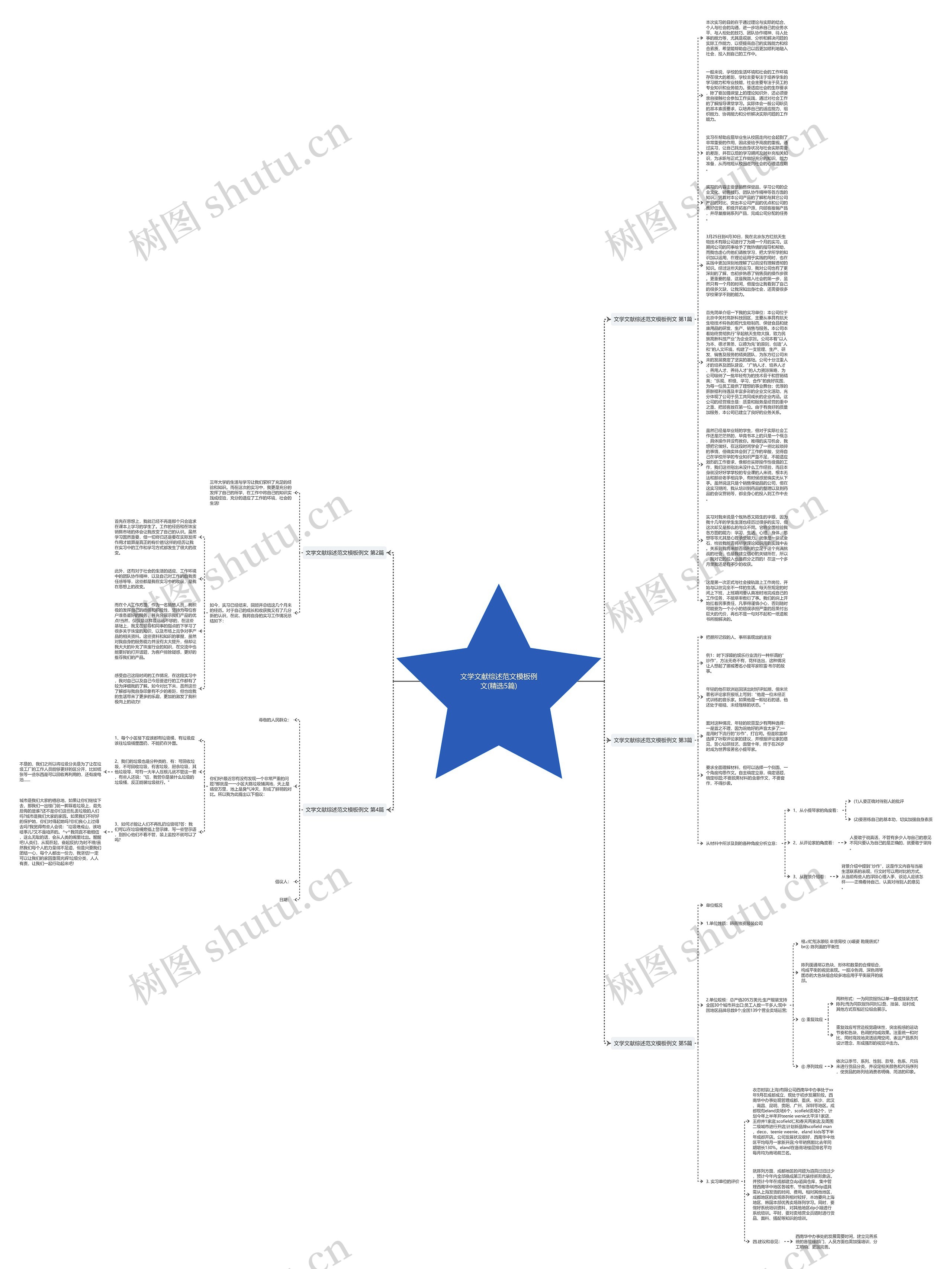 文学文献综述范文例文(精选5篇)思维导图高清图 文学文献综述范文例文(精选5篇)思维导图