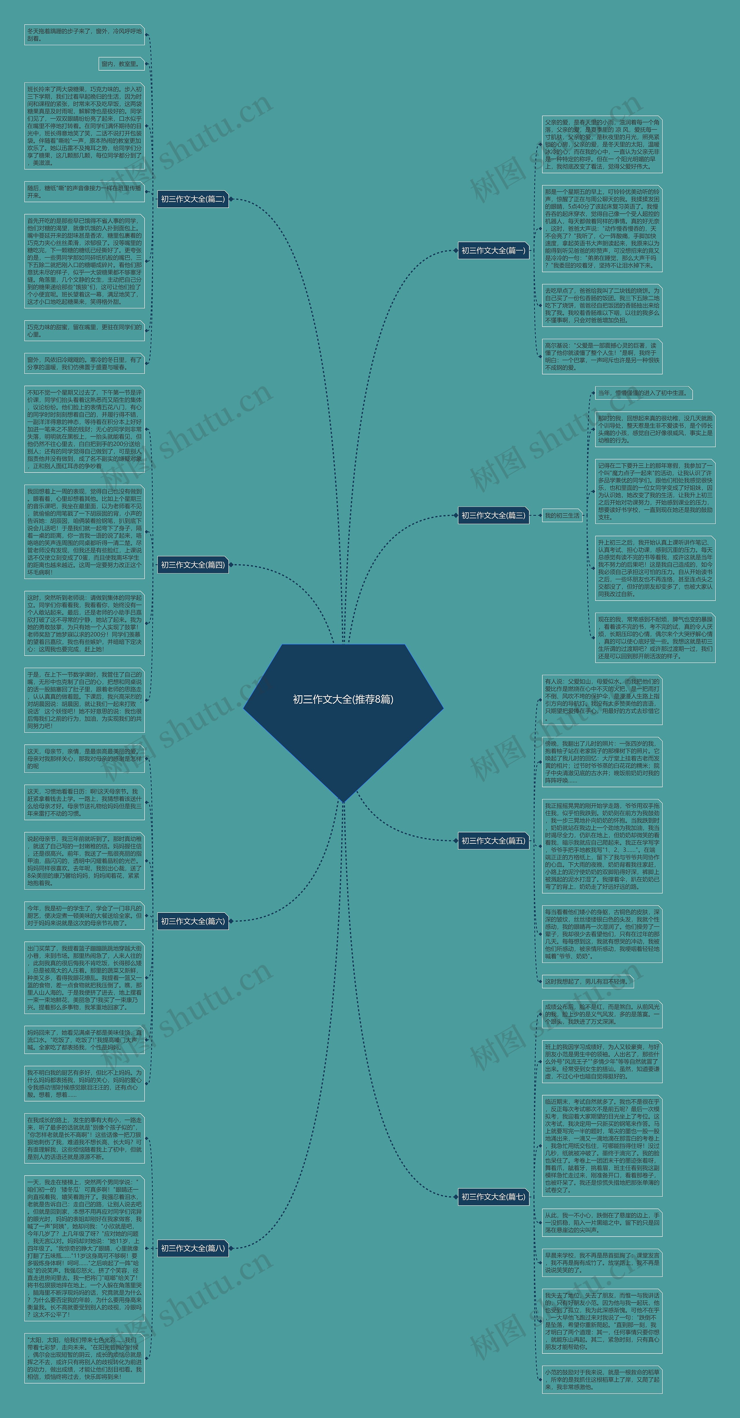 初三作文大全(推荐8篇)思维导图