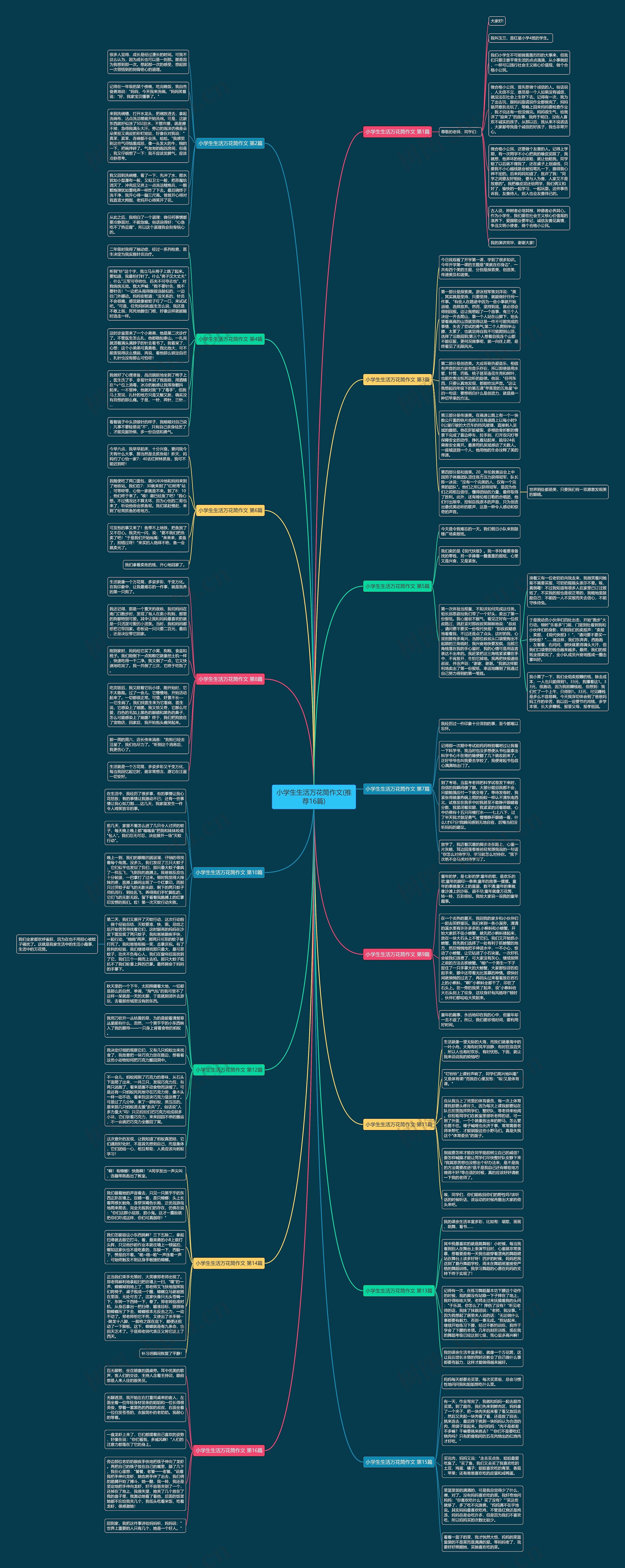 小学生生活万花筒作文(推荐16篇)思维导图