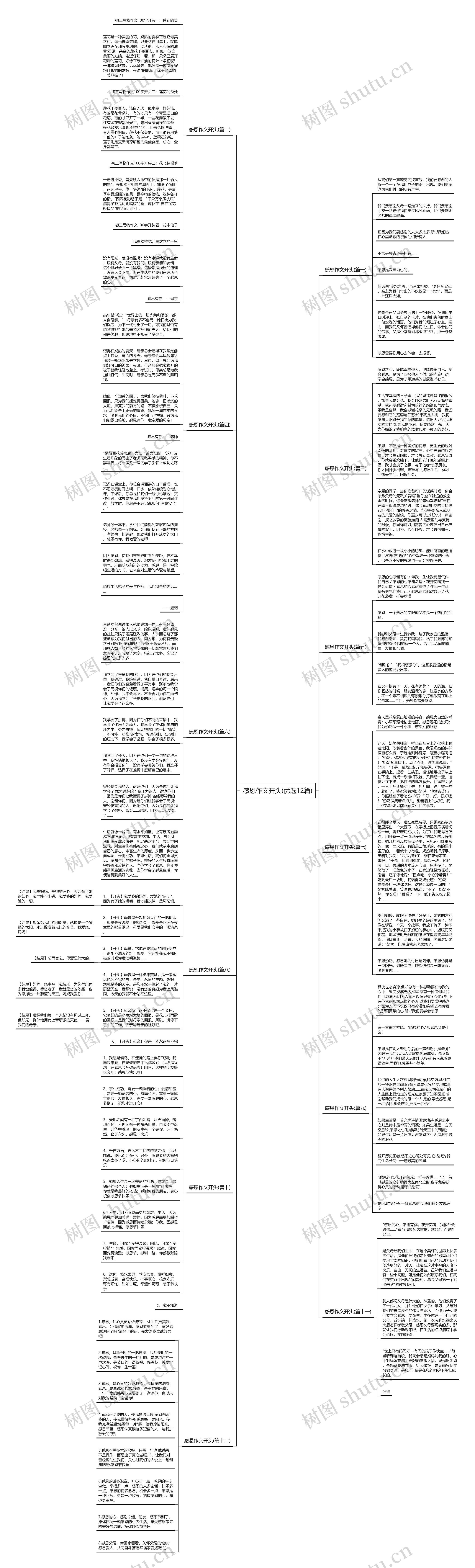 感恩作文开头(优选12篇)思维导图