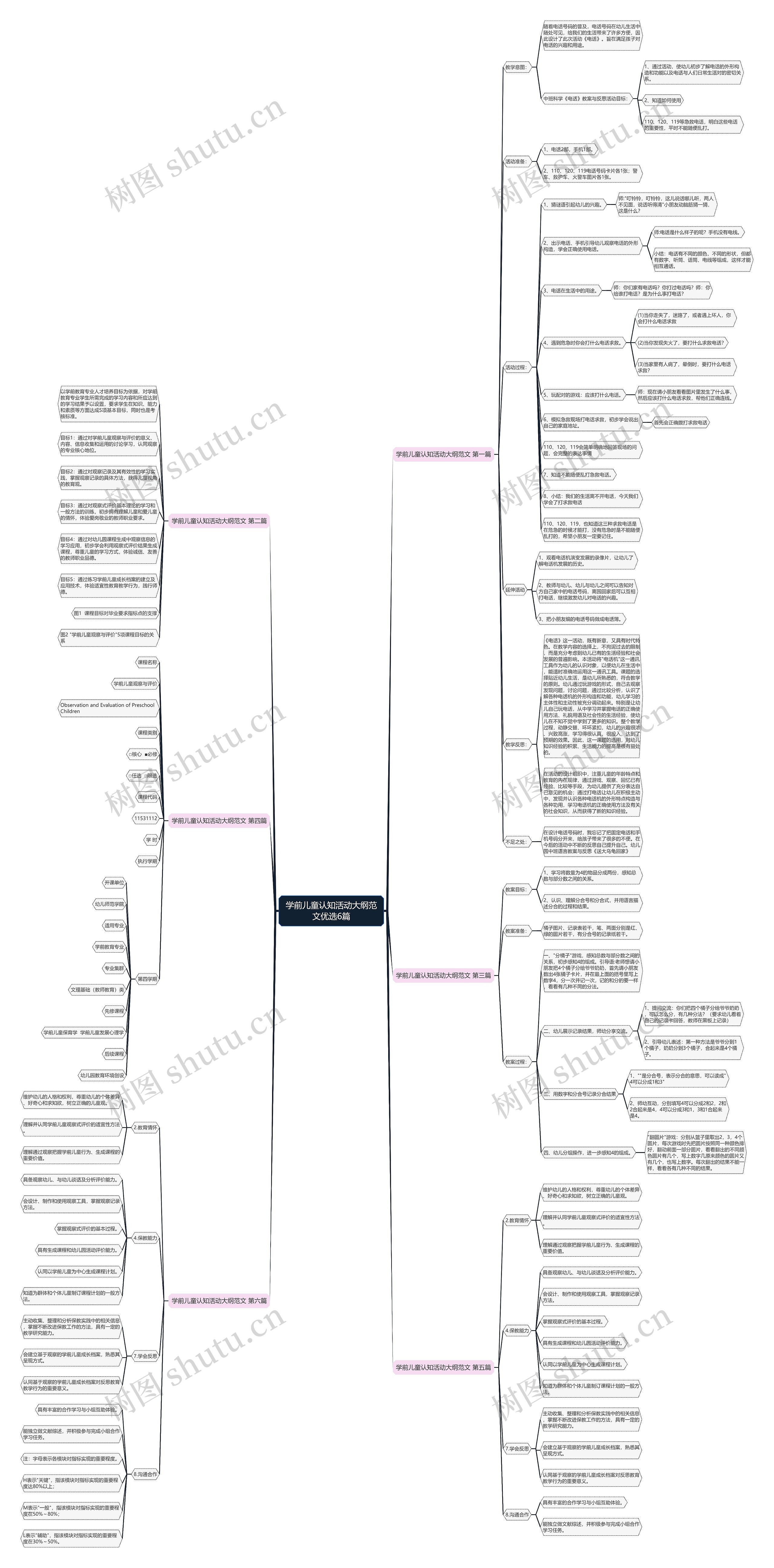 学前儿童认知活动大纲范文优选6篇思维导图