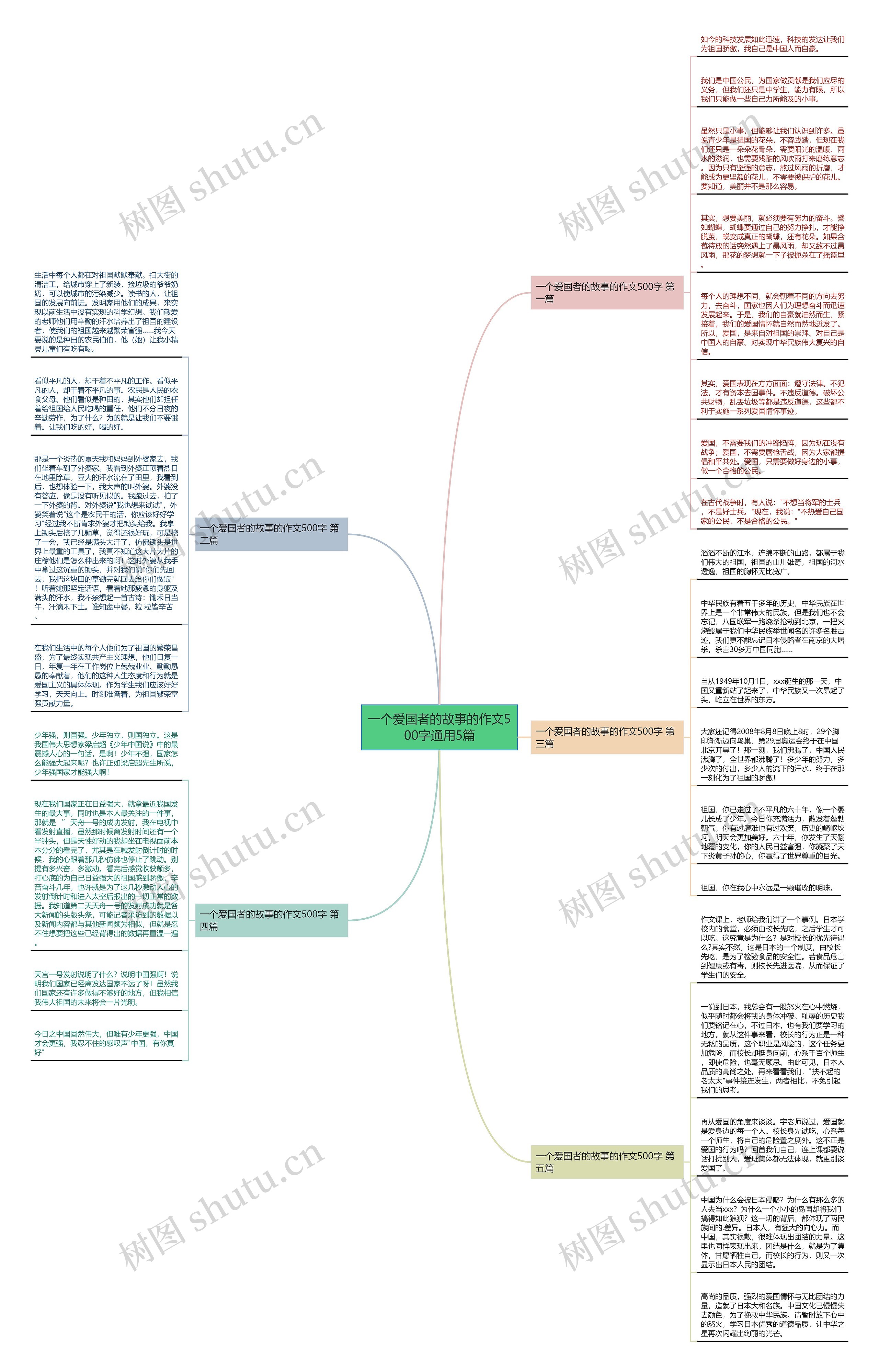 一个爱国者的故事的作文500字通用5篇思维导图
