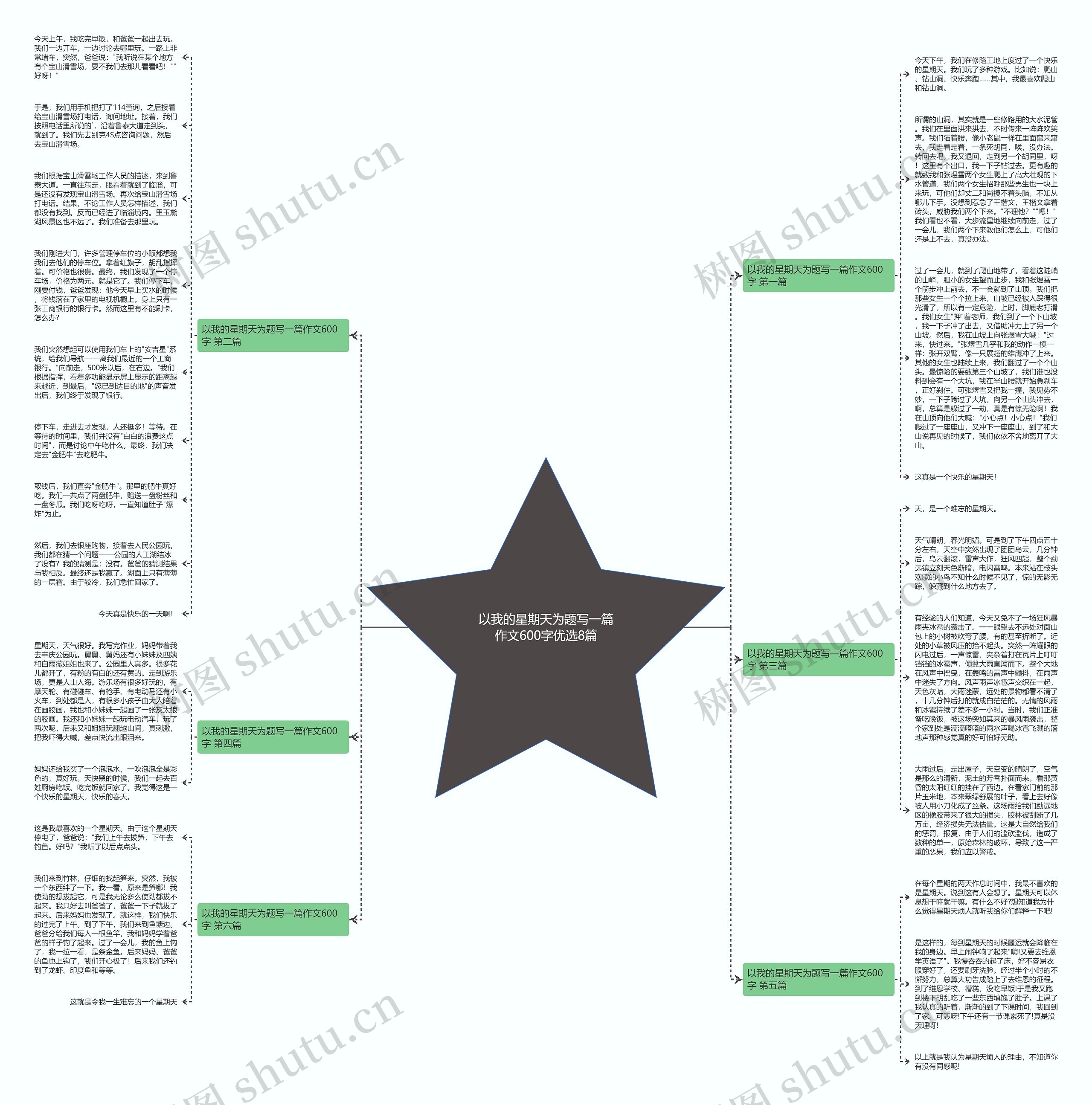 以我的星期天为题写一篇作文600字优选8篇思维导图