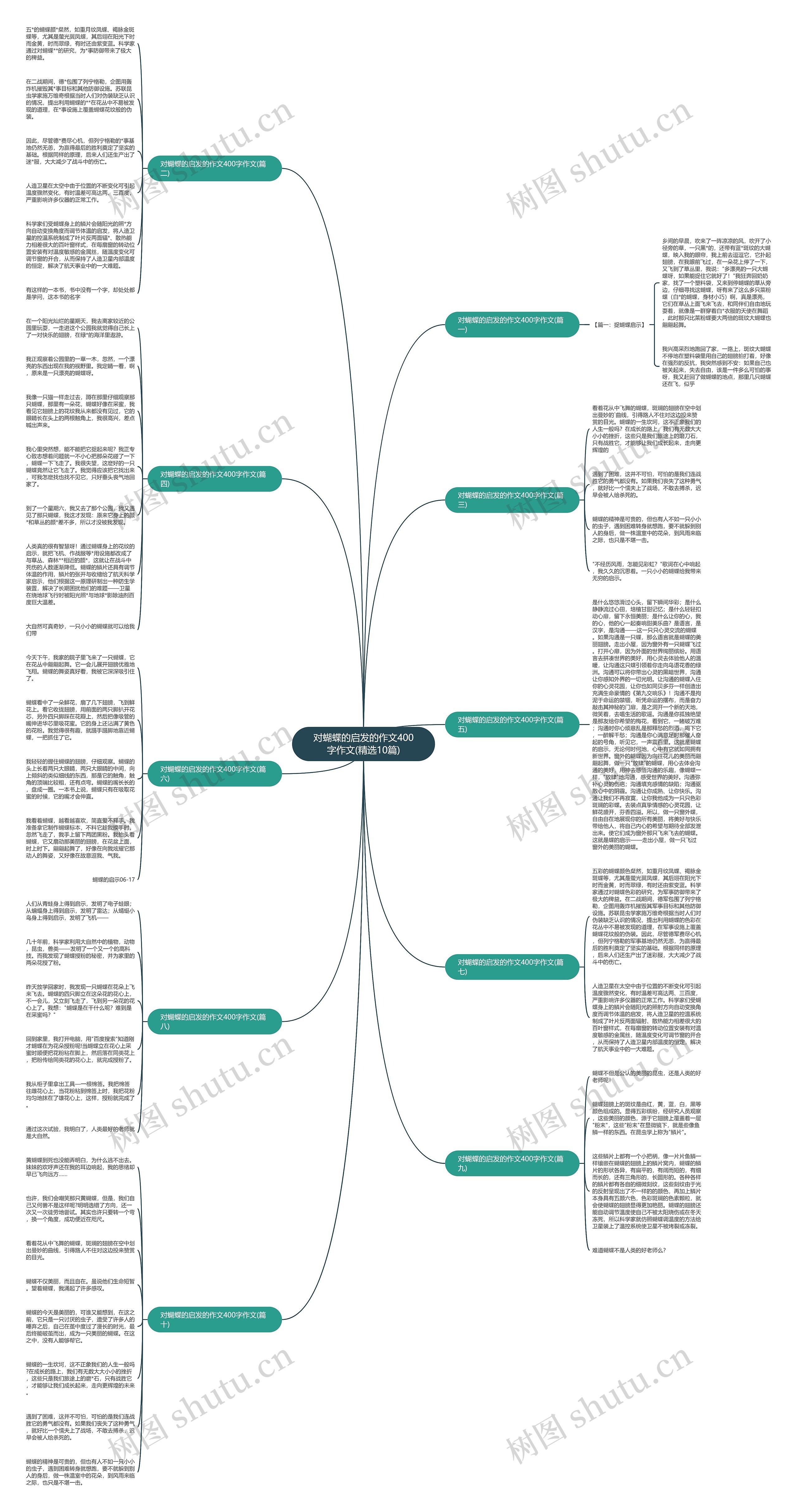 对蝴蝶的启发的作文400字作文(精选10篇)思维导图