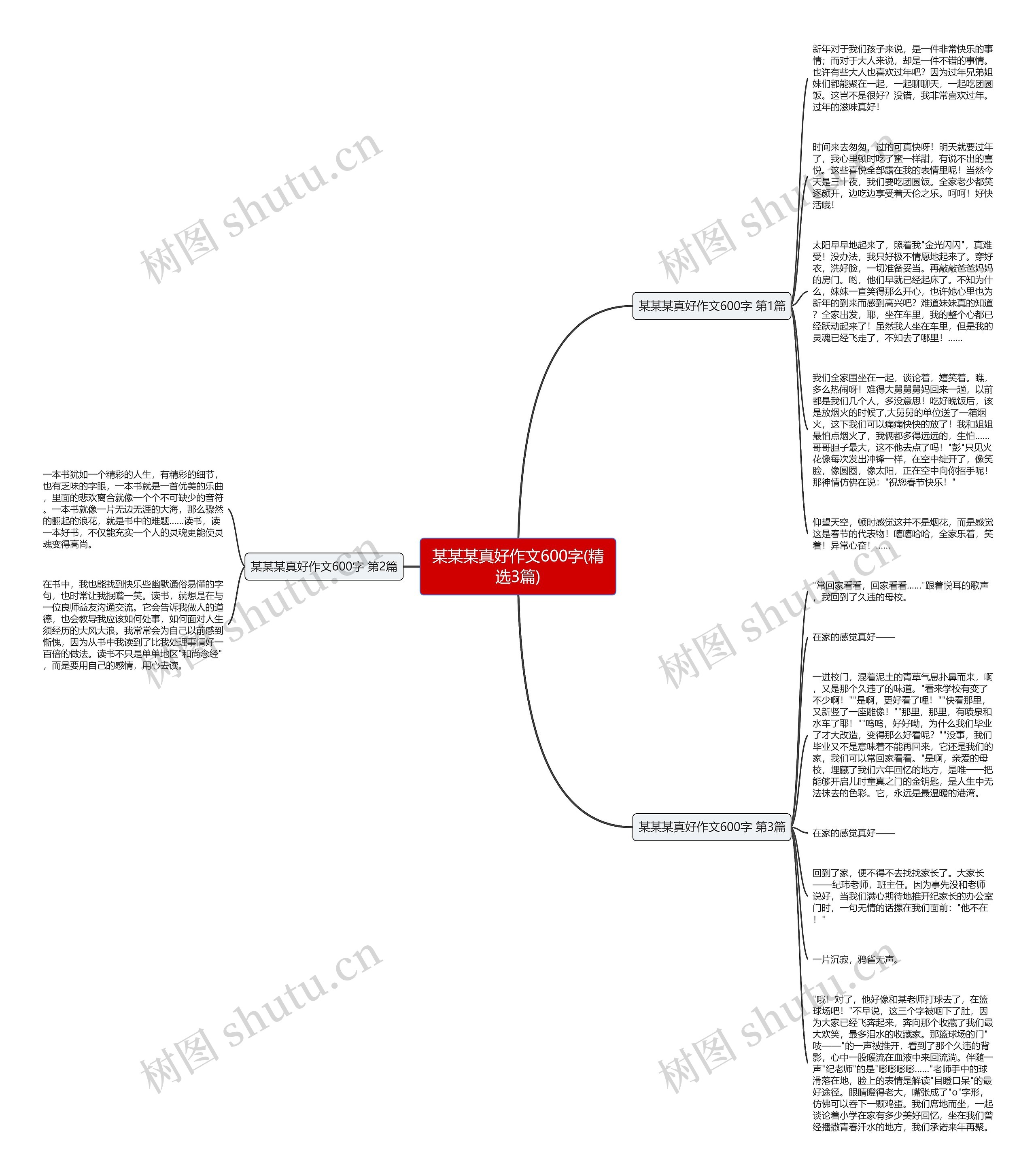 某某某真好作文600字(精选3篇)思维导图