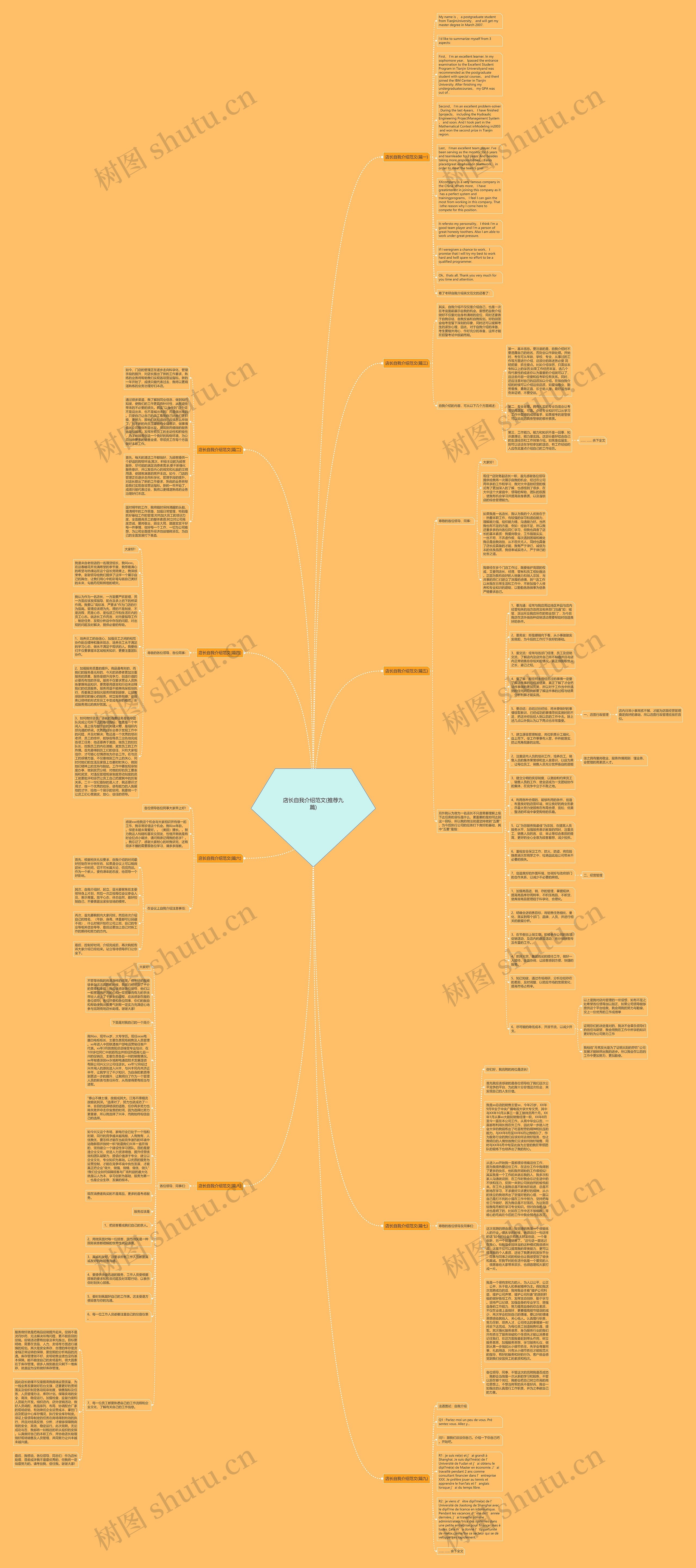 店长自我介绍范文(推荐九篇)思维导图