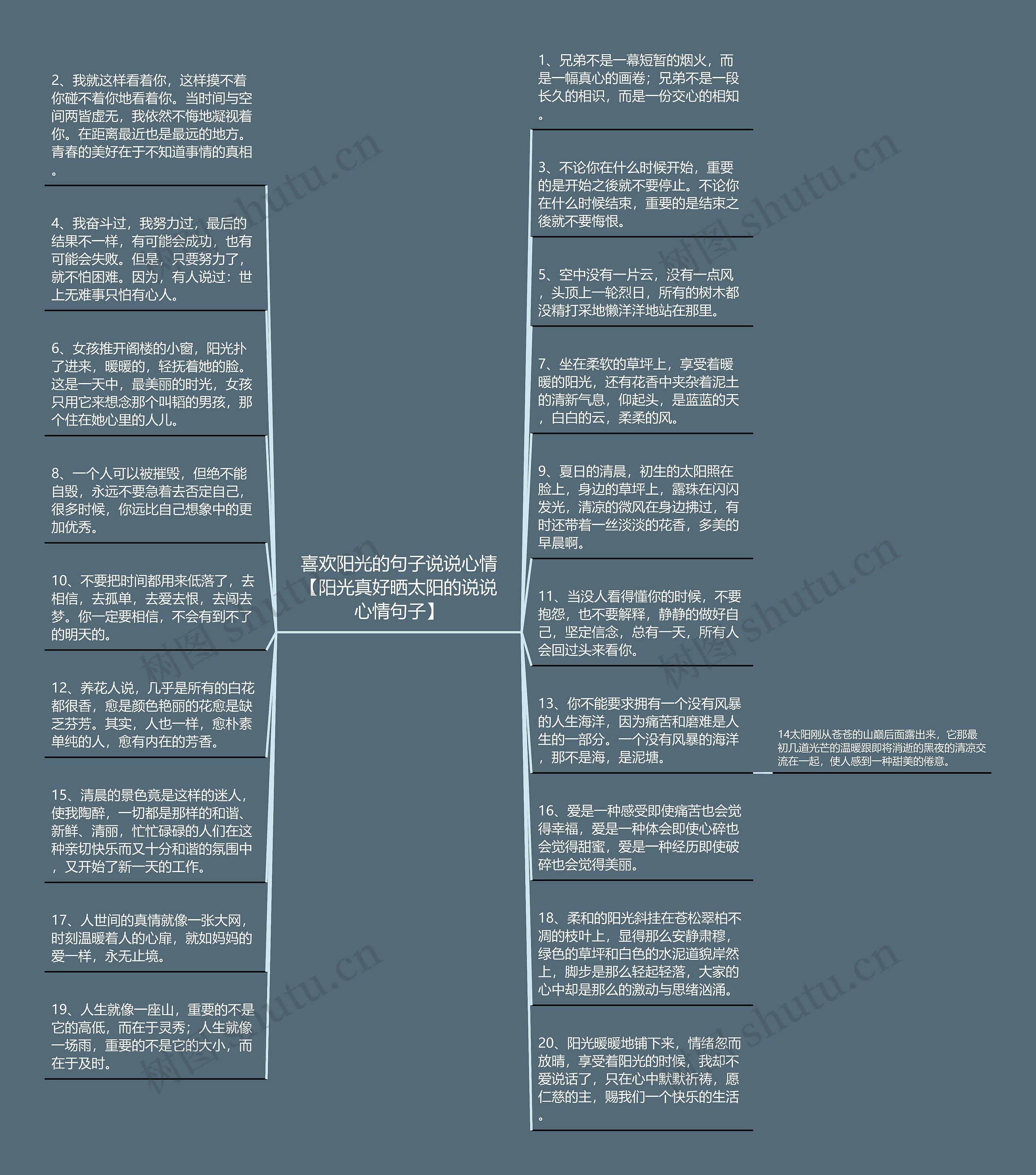 喜欢阳光的句子说说心情【阳光真好晒太阳的说说心情句子】思维导图