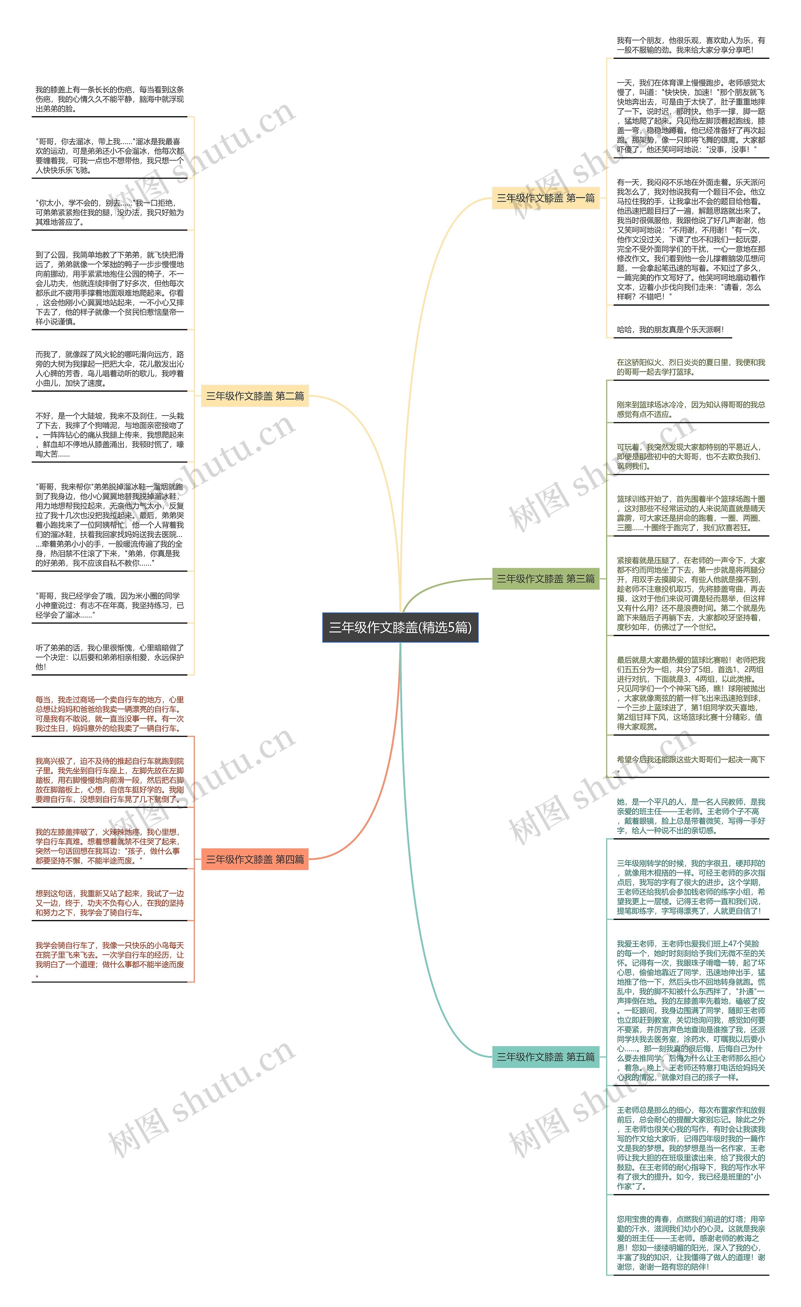 三年级作文膝盖(精选5篇)思维导图