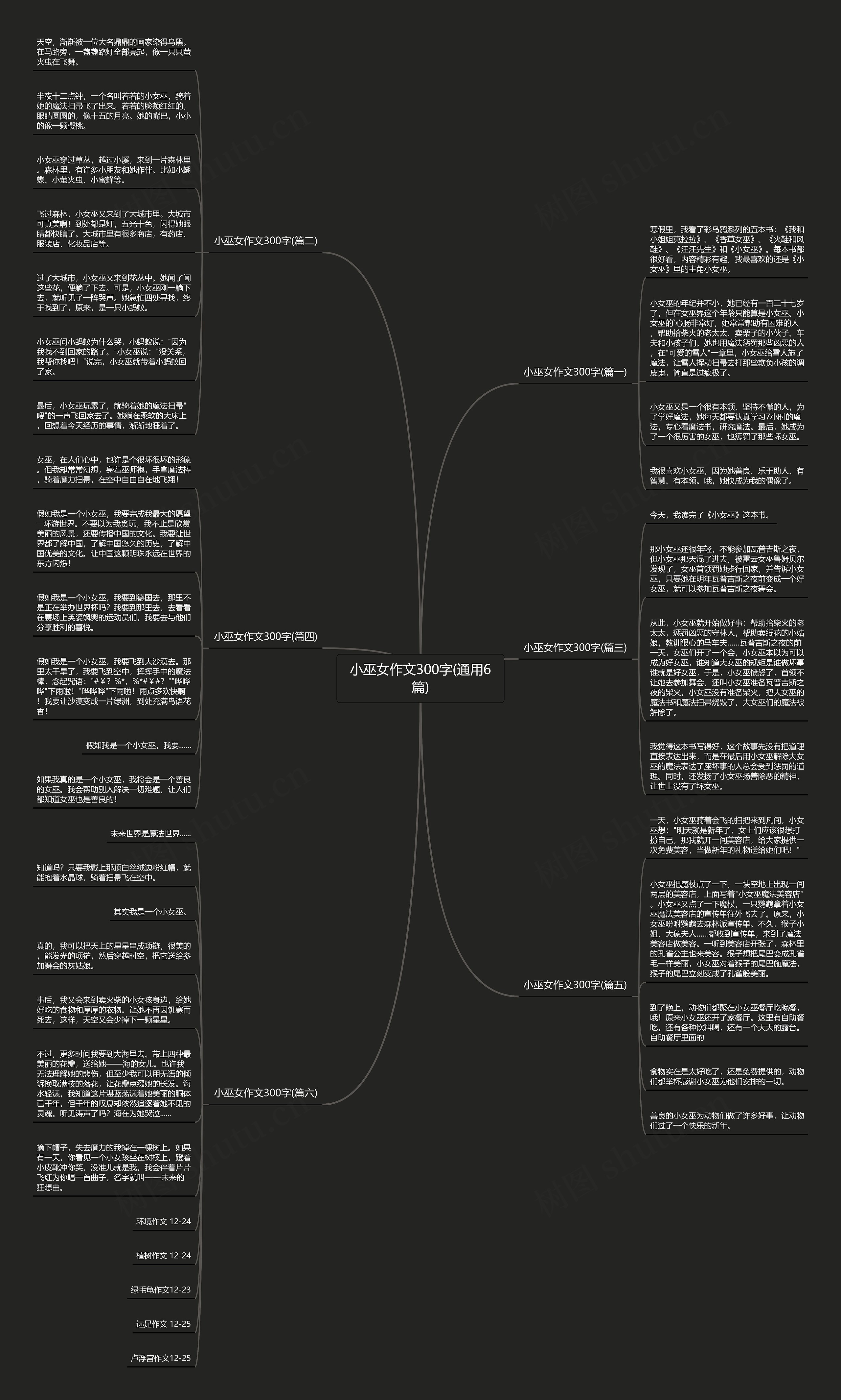 小巫女作文300字(通用6篇)思维导图