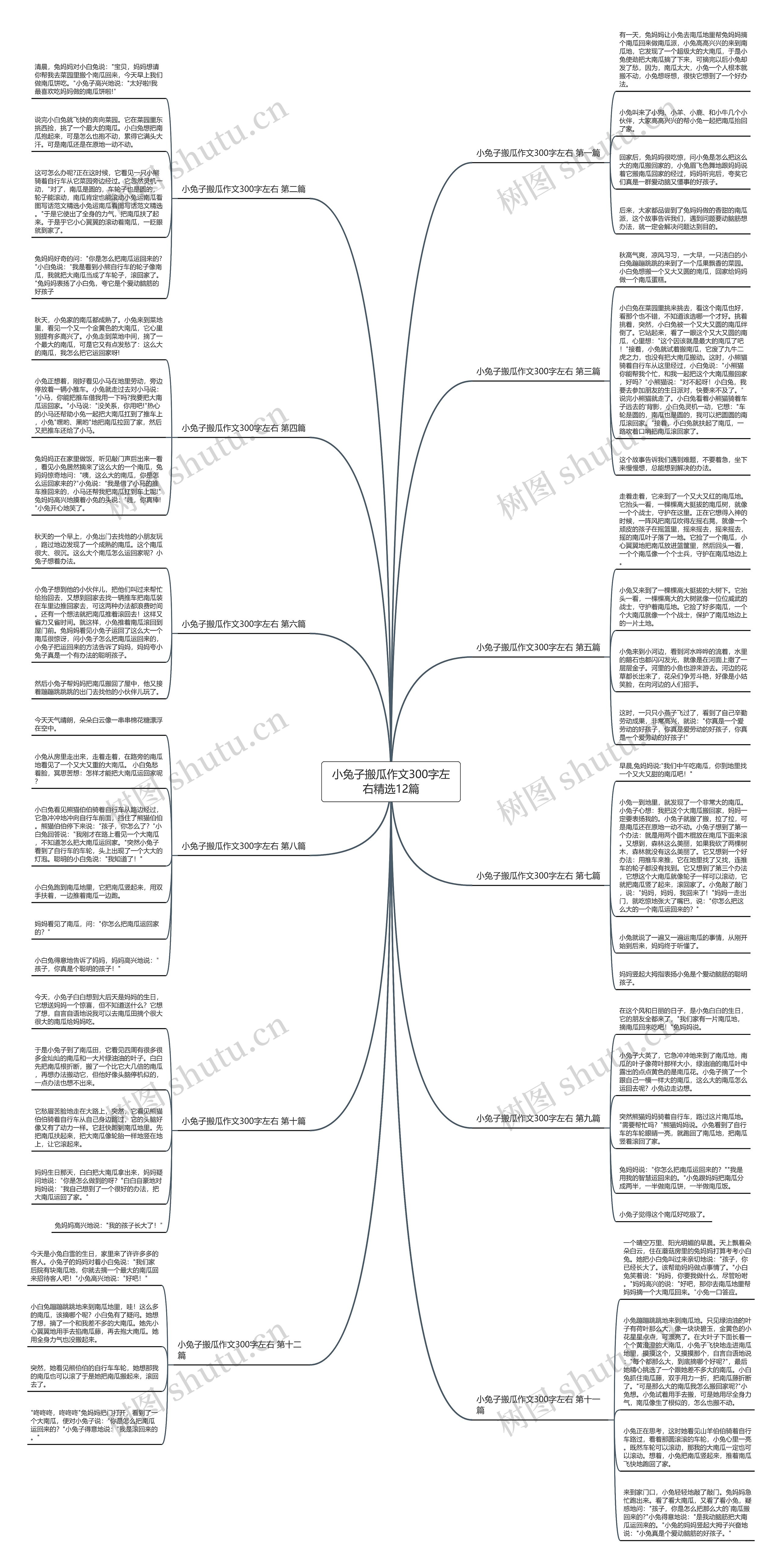 小兔子搬瓜作文300字左右精选12篇思维导图