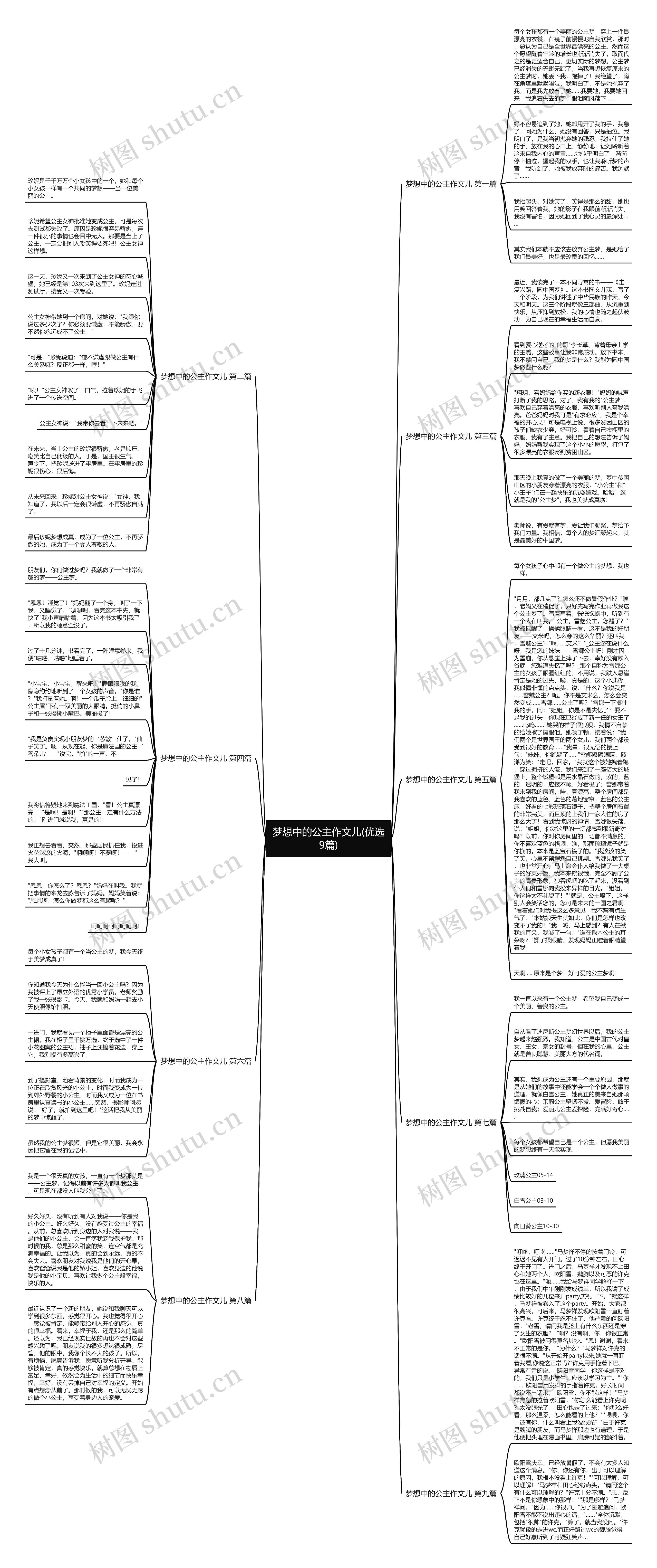 梦想中的公主作文儿(优选9篇)思维导图