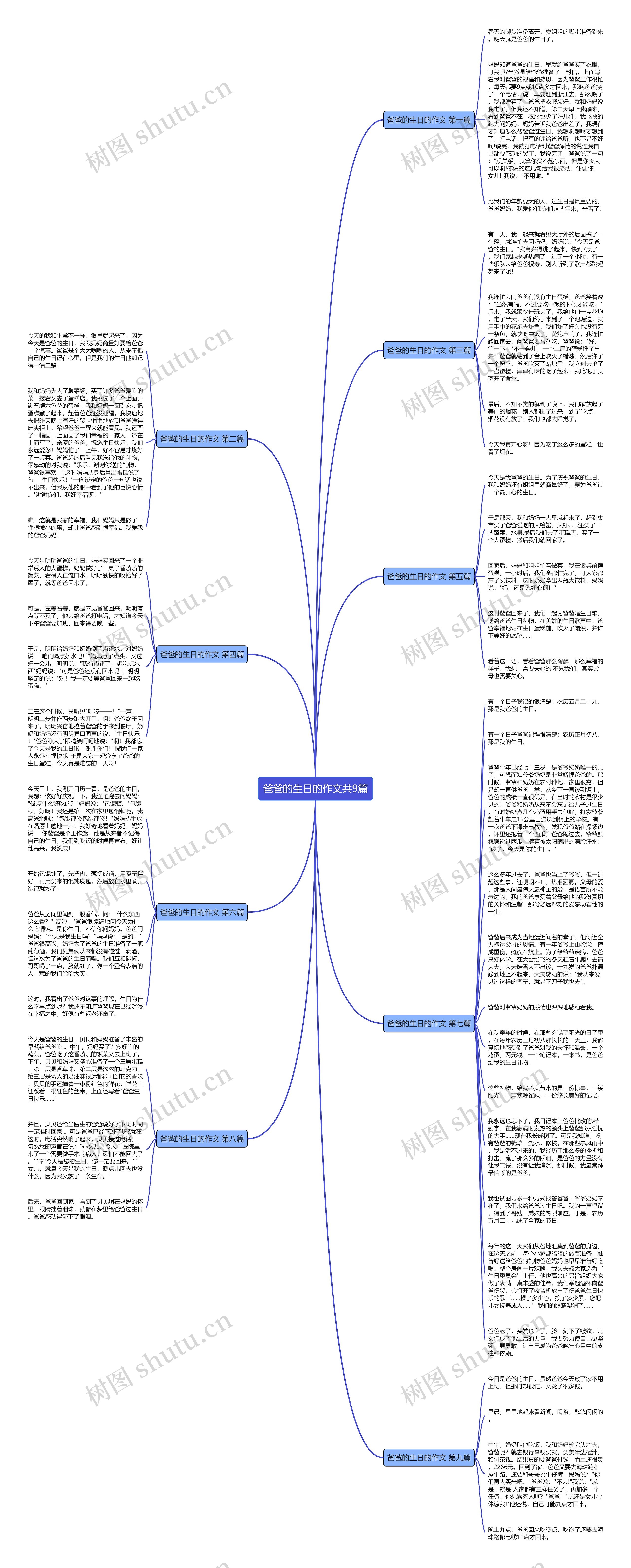 爸爸的生日的作文共9篇思维导图