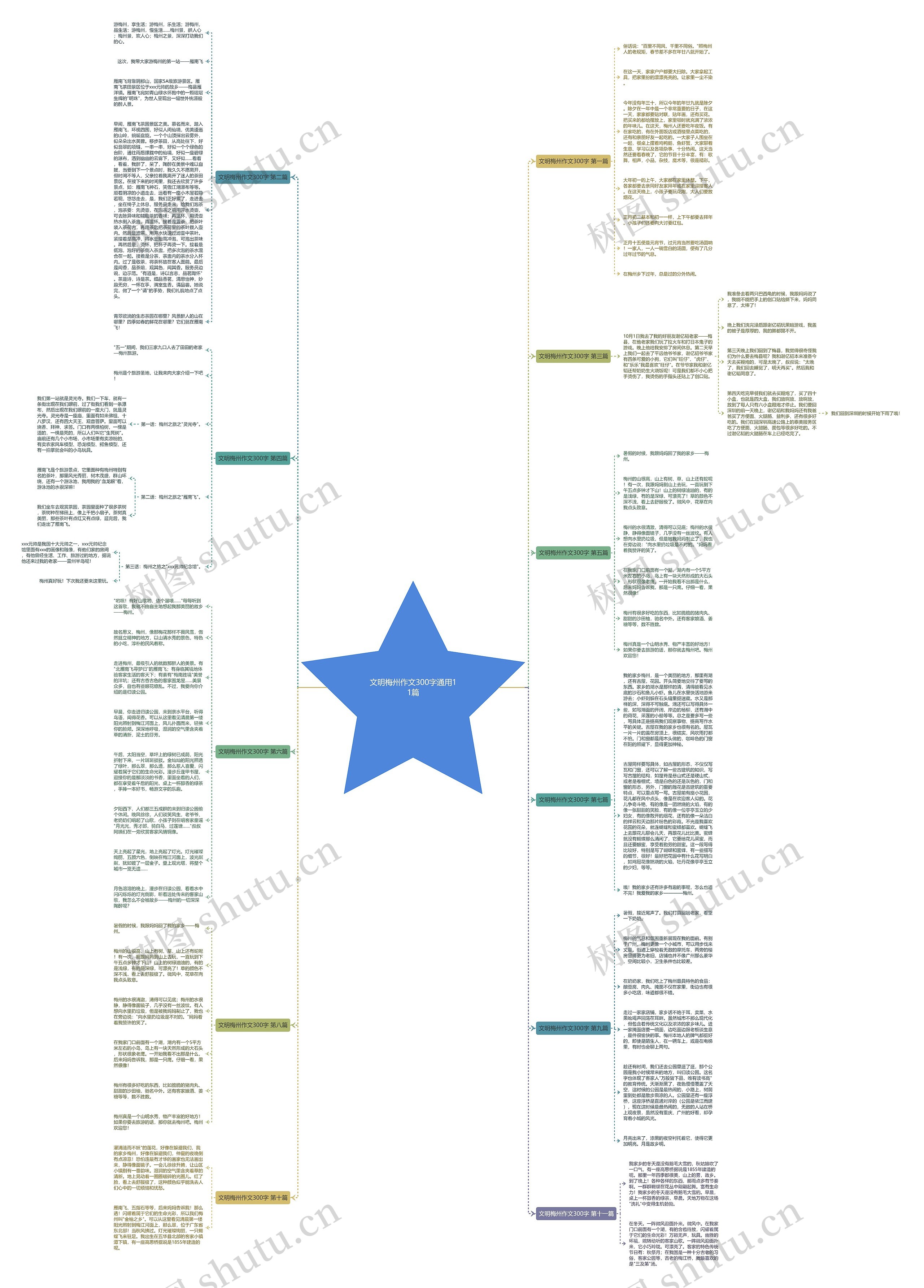 文明梅州作文300字通用11篇思维导图