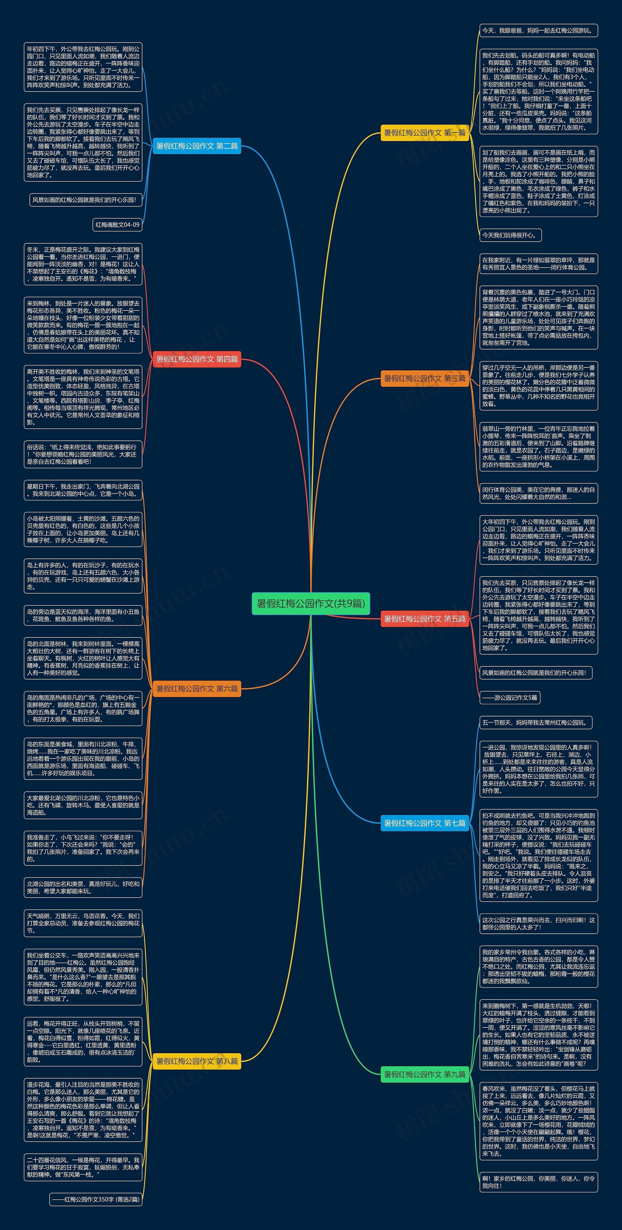 暑假红梅公园作文(共9篇)思维导图