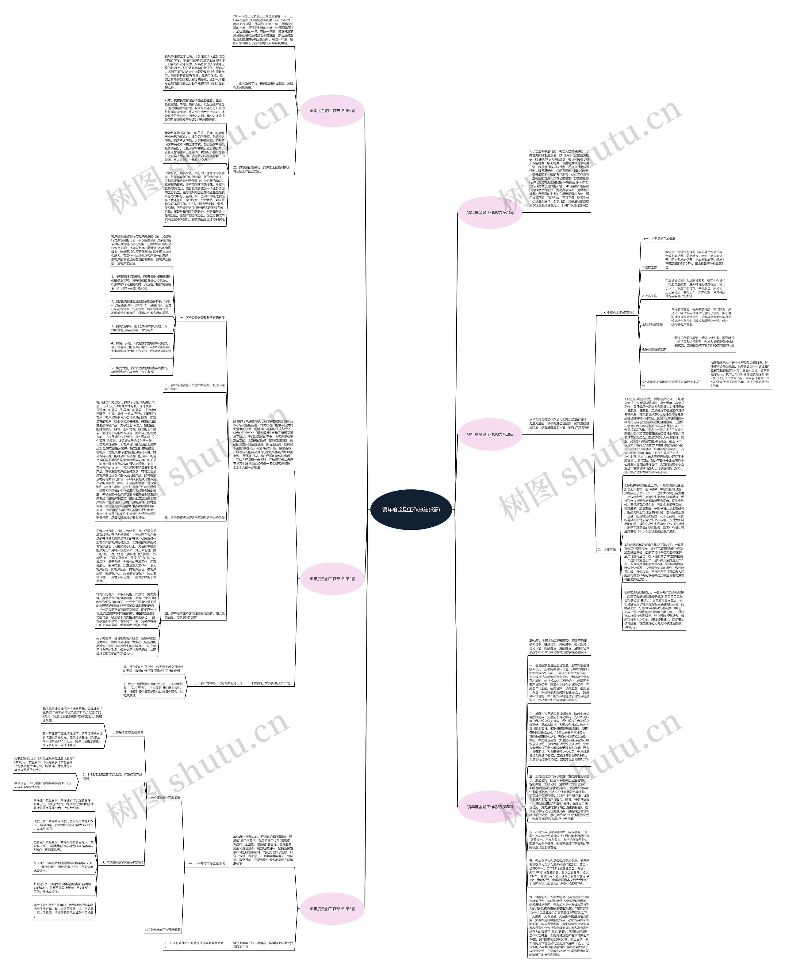 镇年度金融工作总结(6篇)思维导图