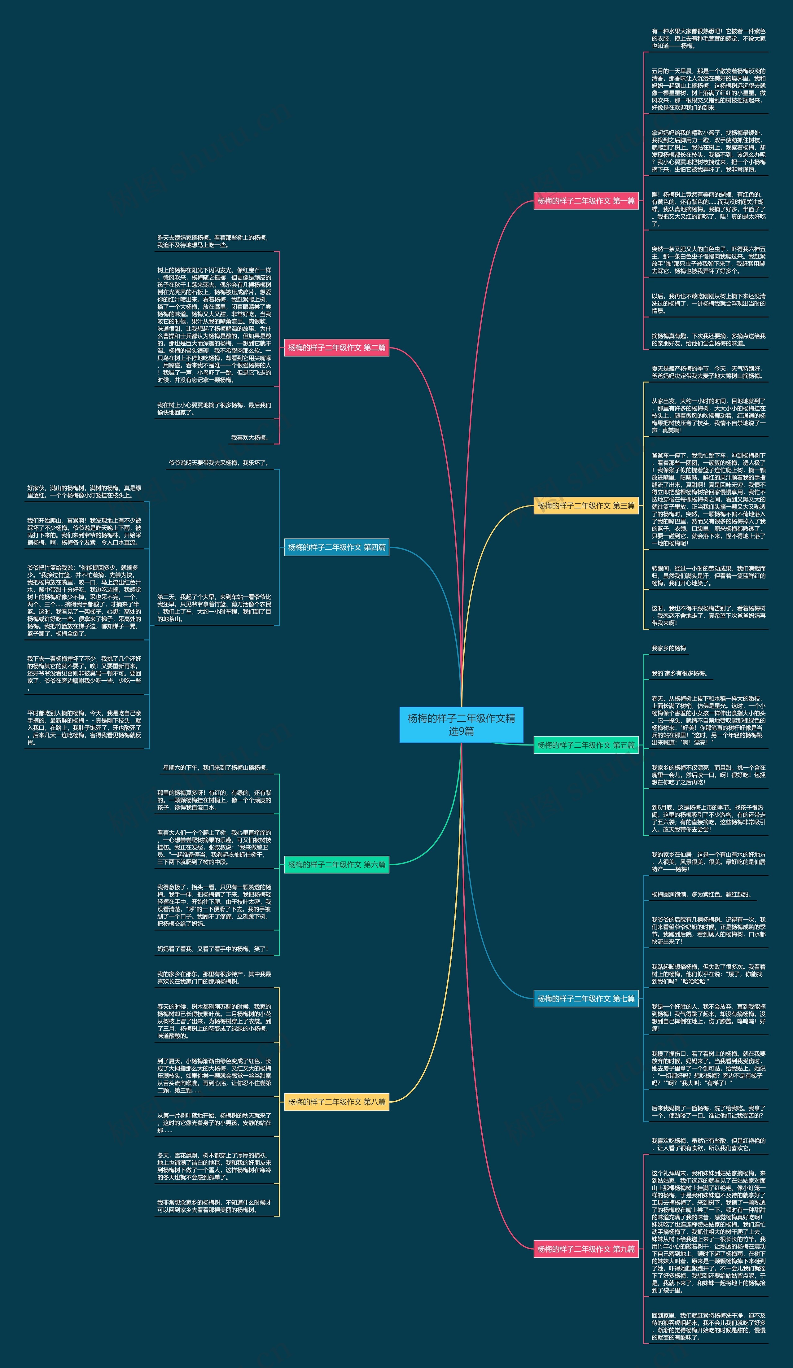 杨梅的样子二年级作文精选9篇思维导图