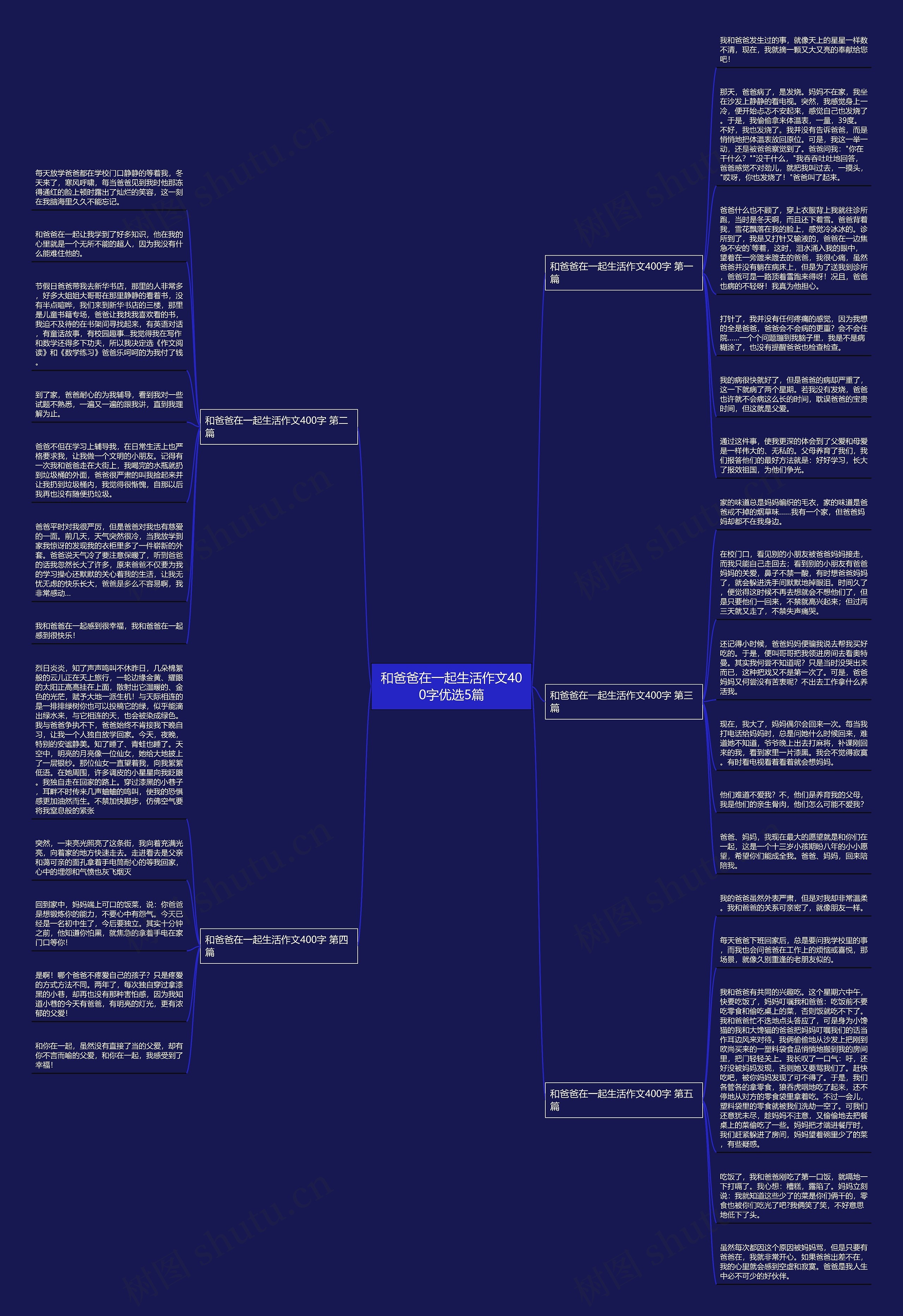 和爸爸在一起生活作文400字优选5篇思维导图