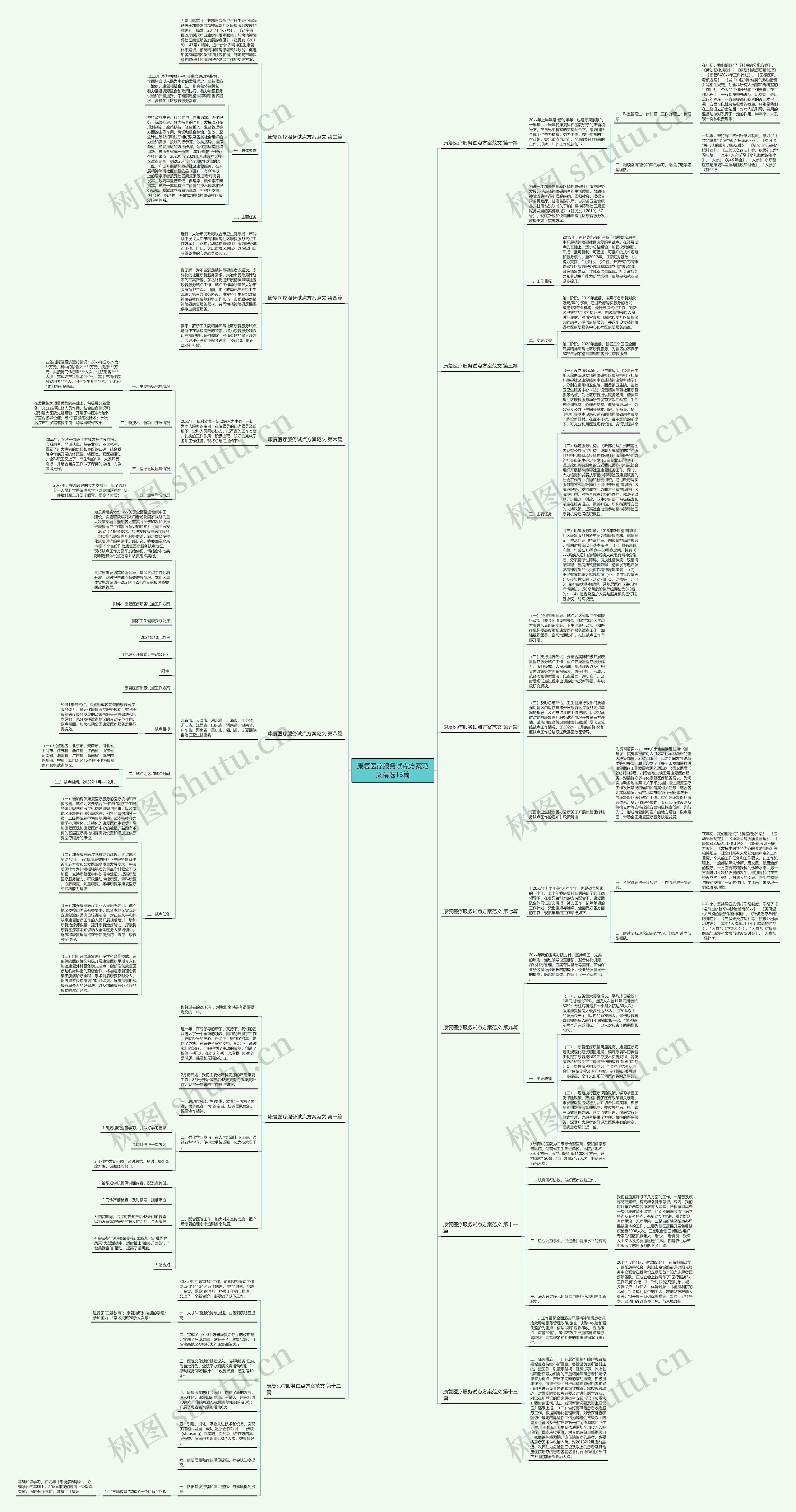 康复医疗服务试点方案范文精选13篇思维导图
