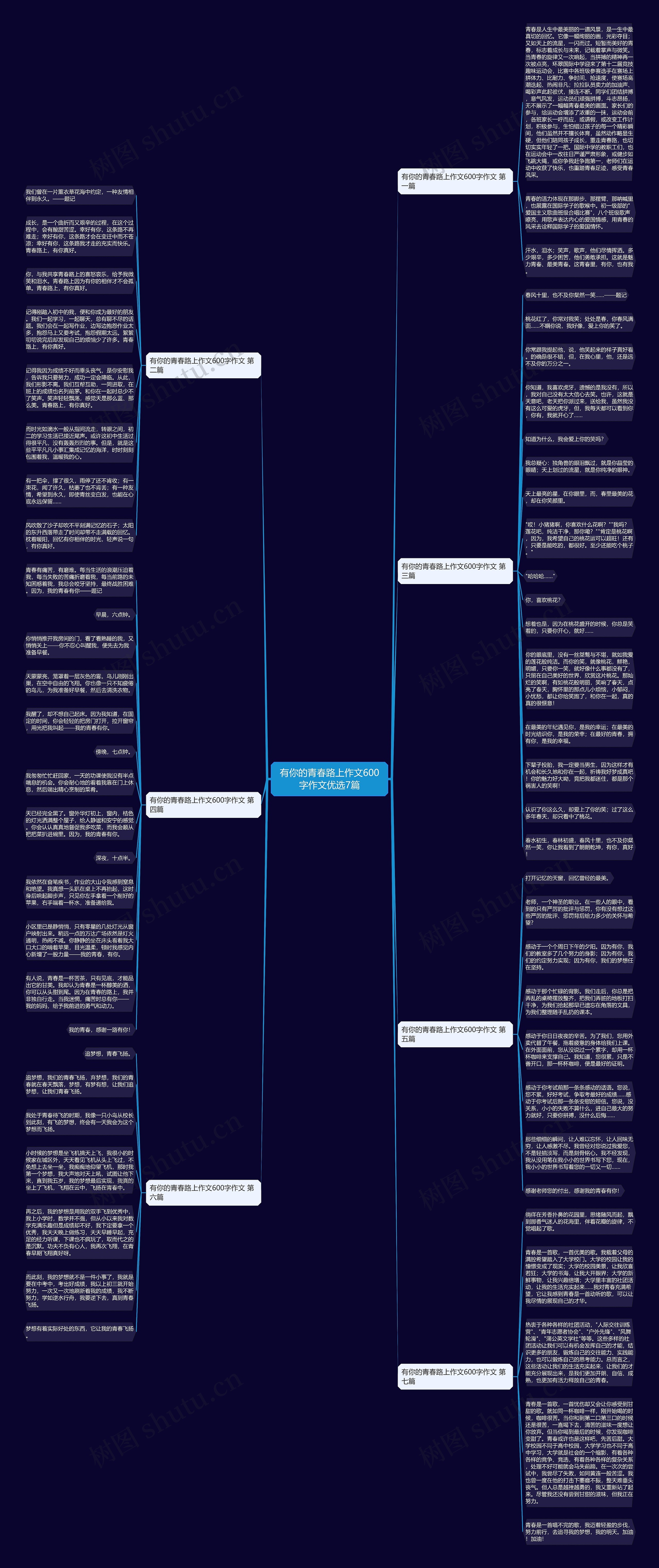 有你的青春路上作文600字作文优选7篇思维导图