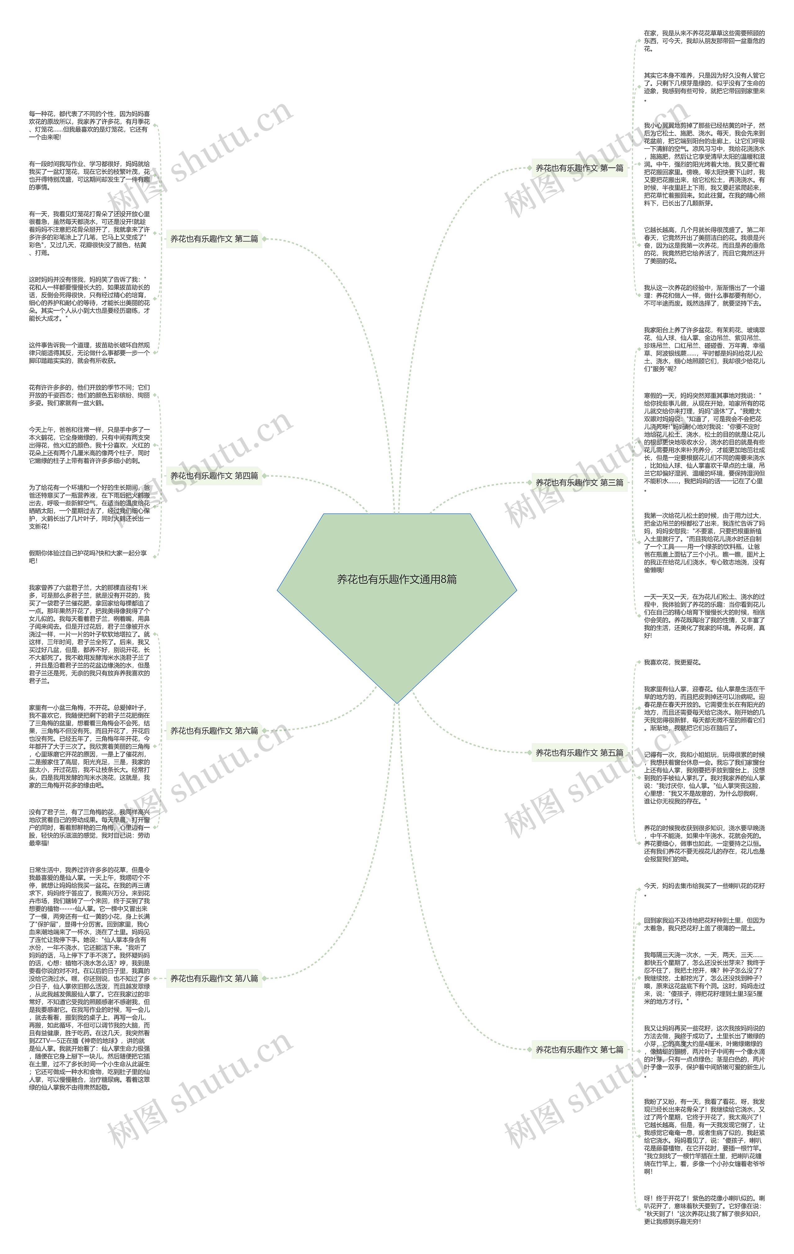 养花也有乐趣作文通用8篇思维导图