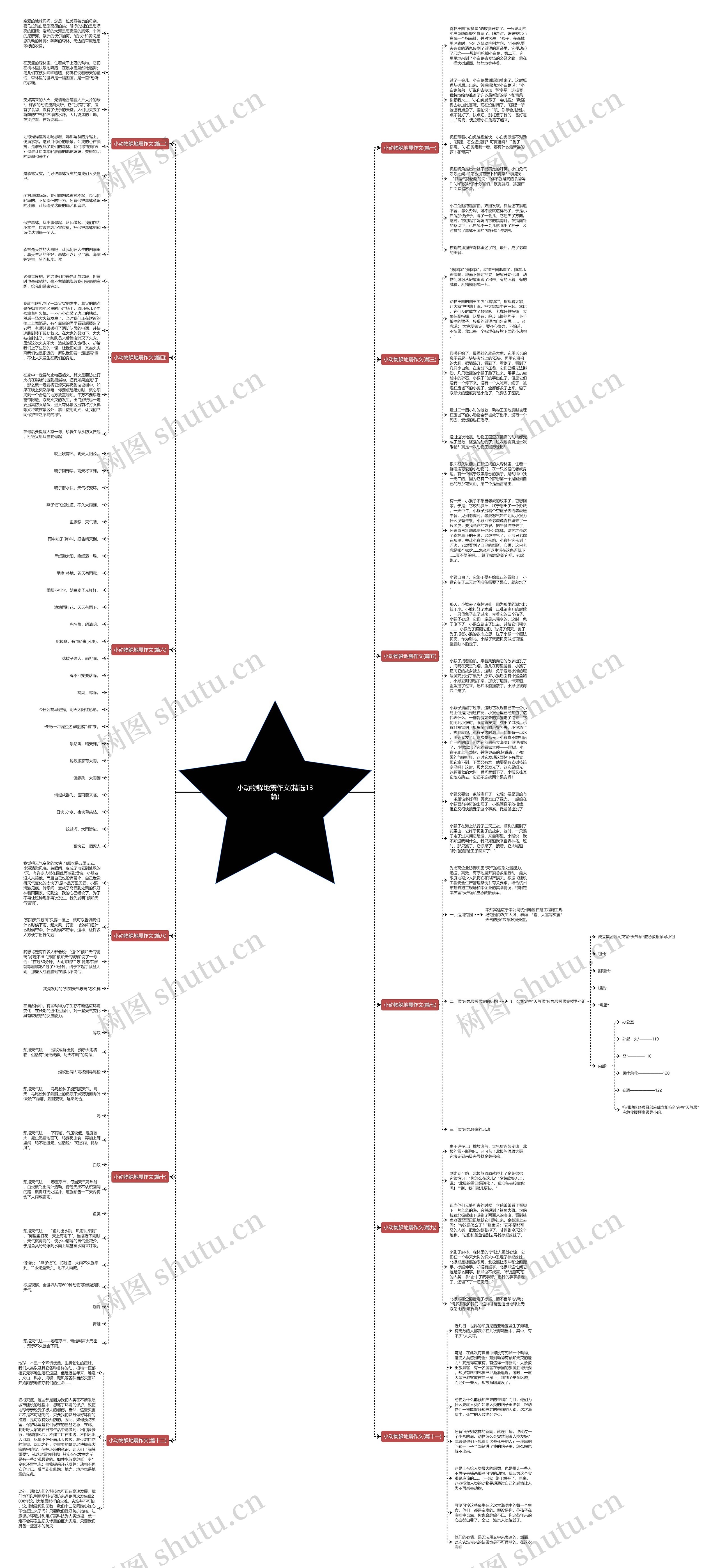 小动物躲地震作文(精选13篇)思维导图