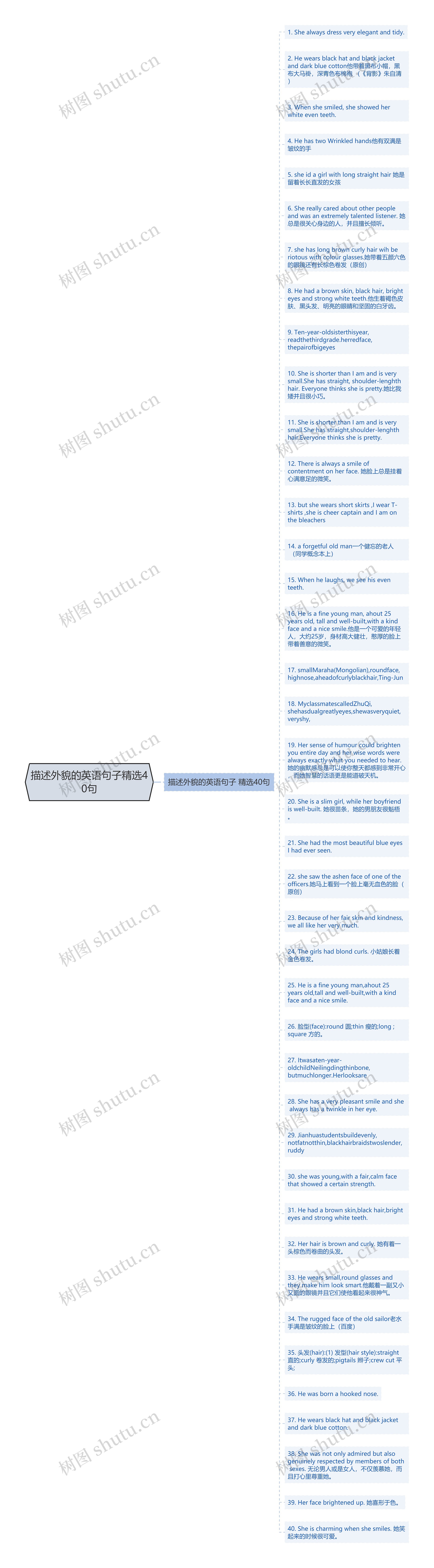 描述外貌的英语句子精选40句思维导图