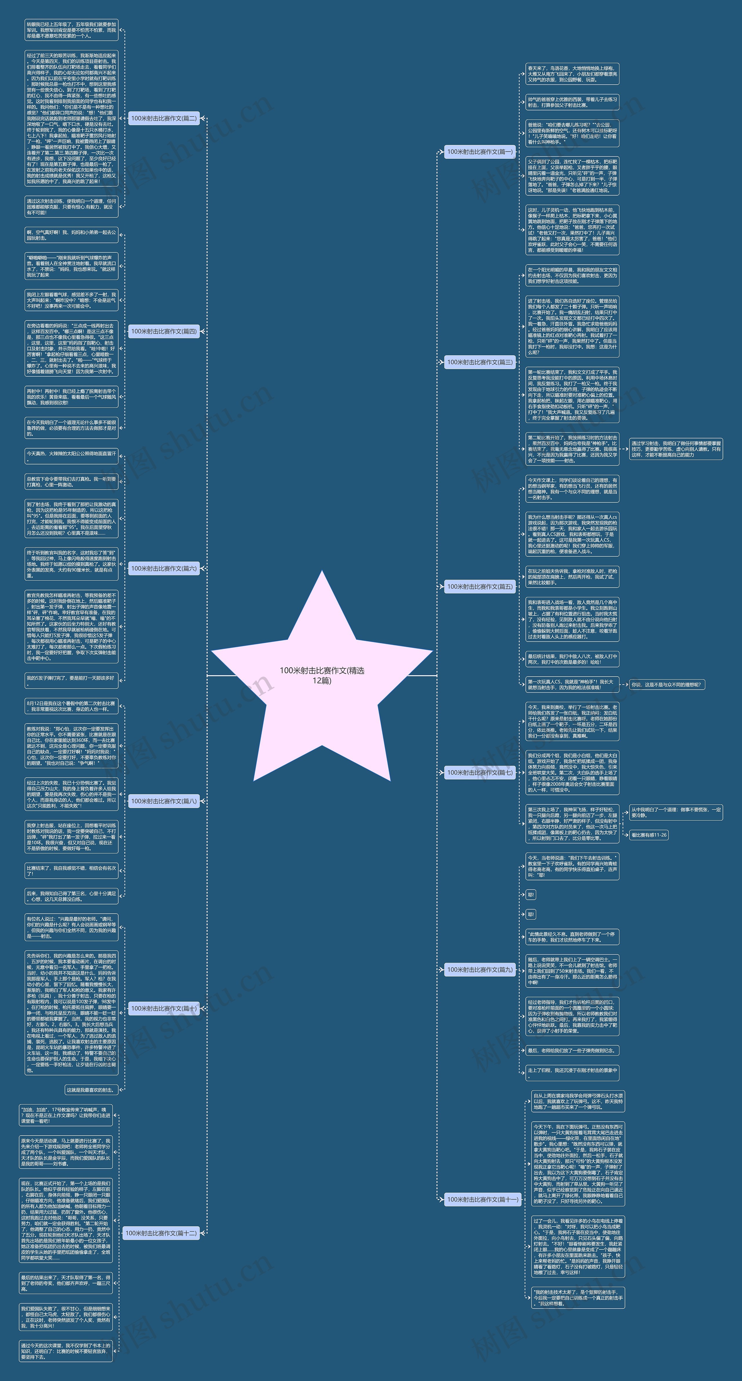 100米射击比赛作文(精选12篇)思维导图