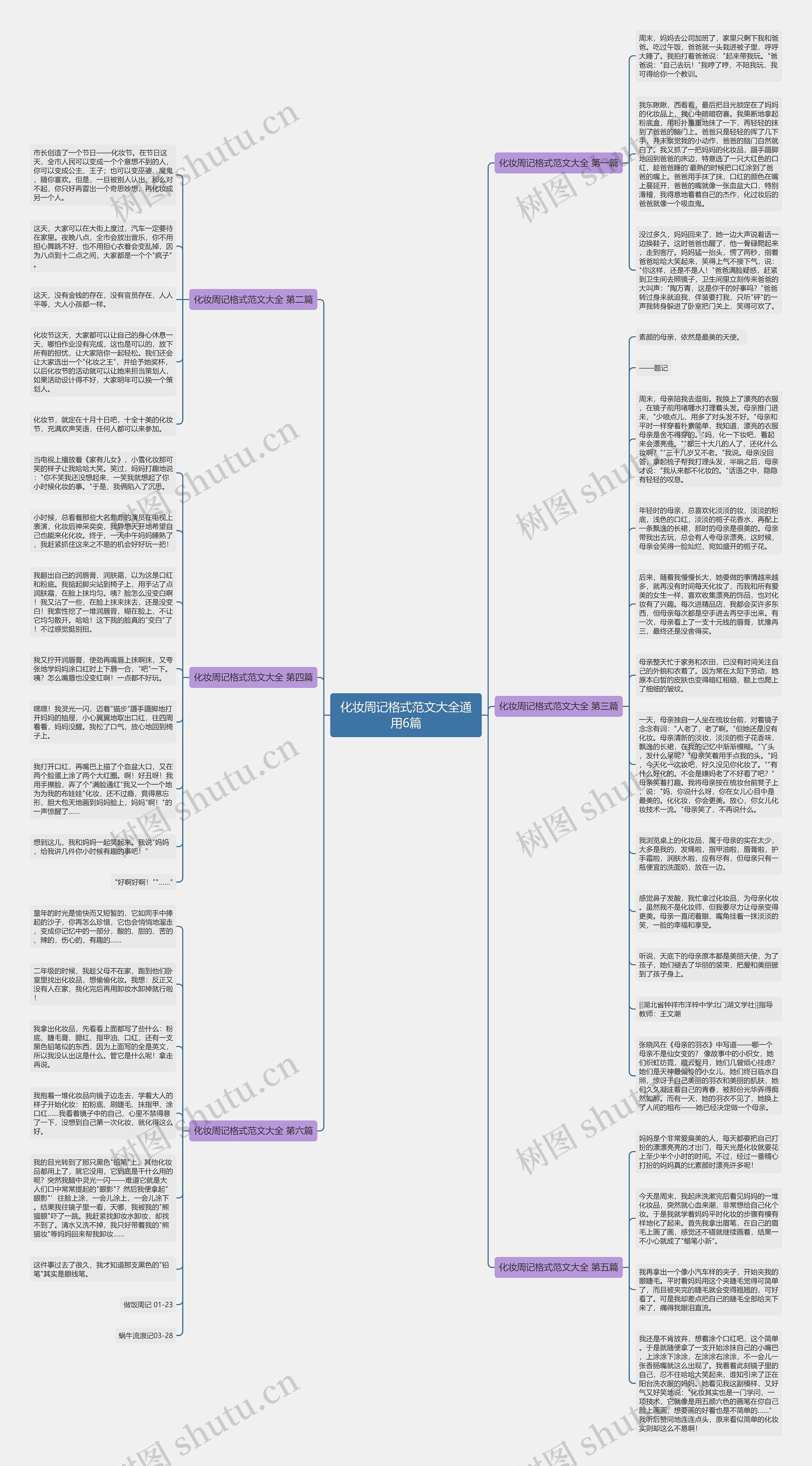 化妆周记格式范文大全通用6篇思维导图
