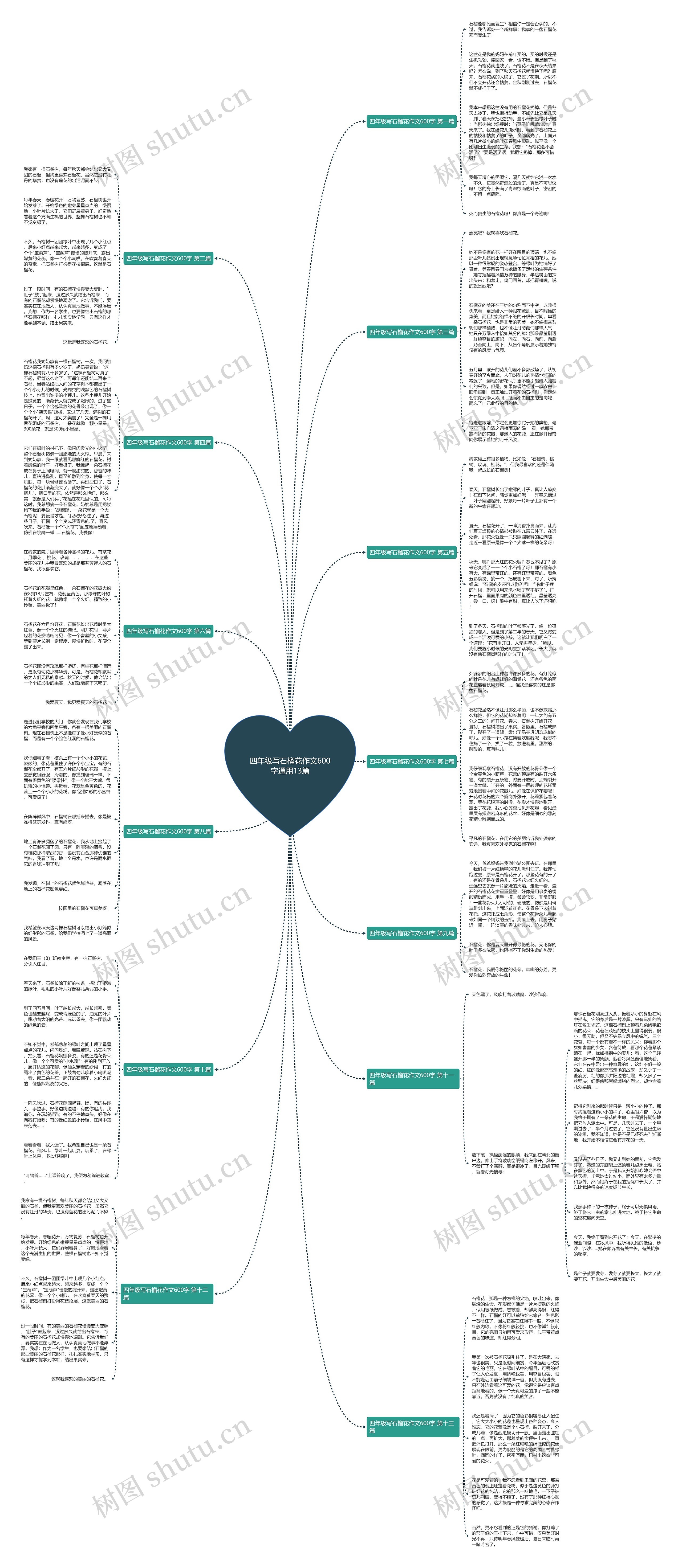 四年级写石榴花作文600字通用13篇思维导图