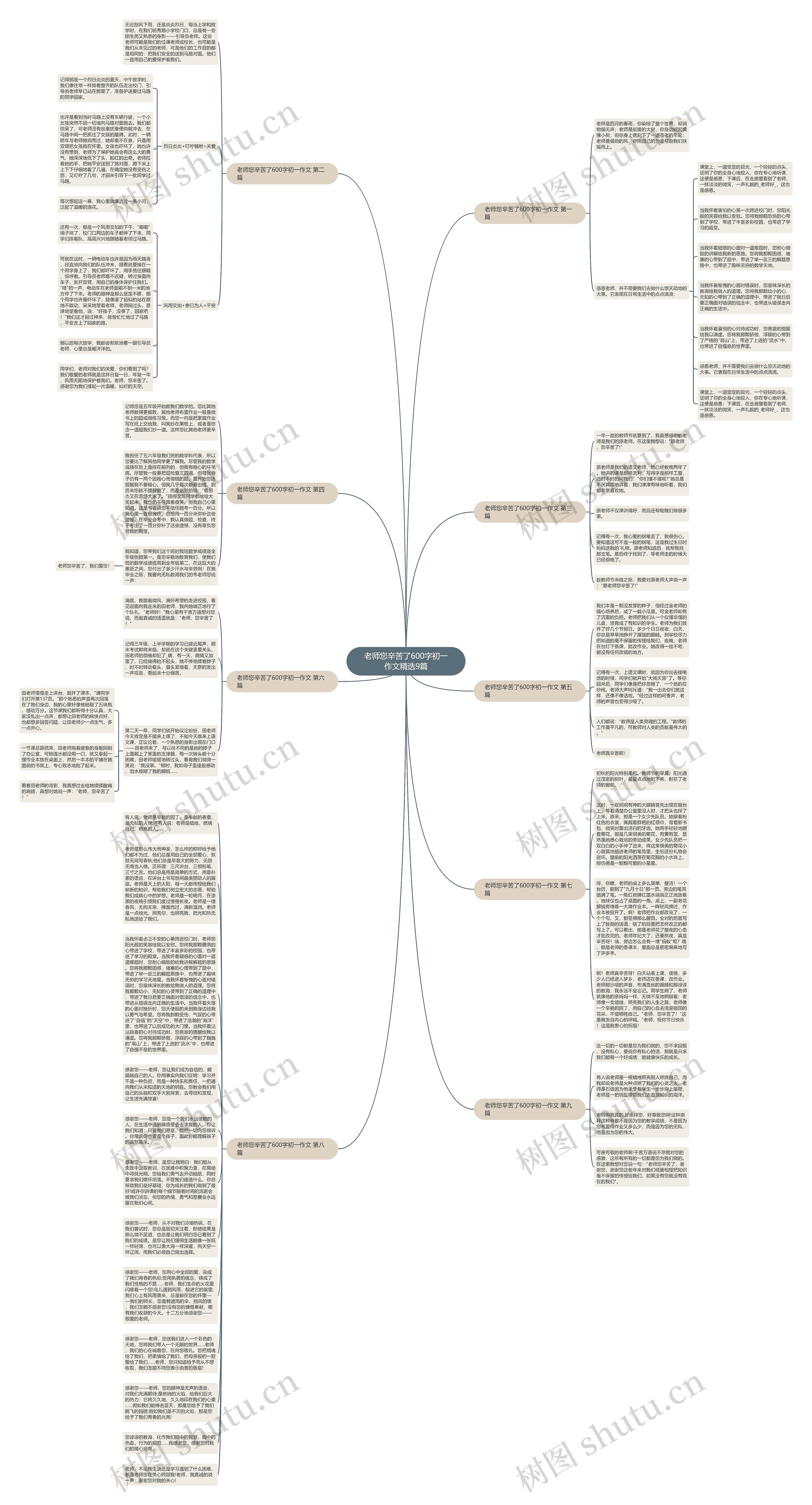 老师您辛苦了600字初一作文精选9篇思维导图