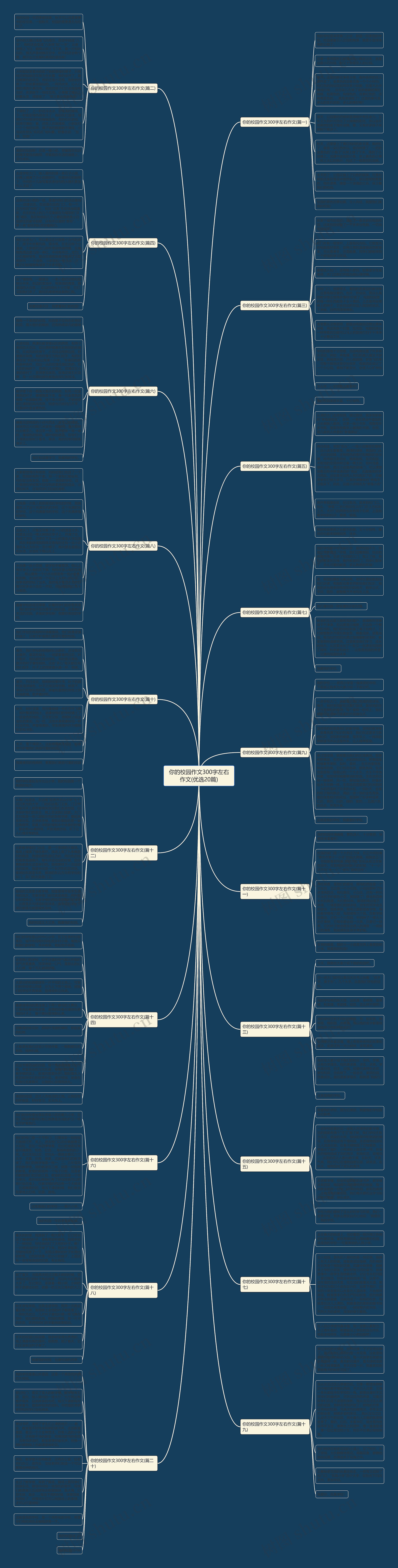 你的校园作文300字左右作文(优选20篇)思维导图