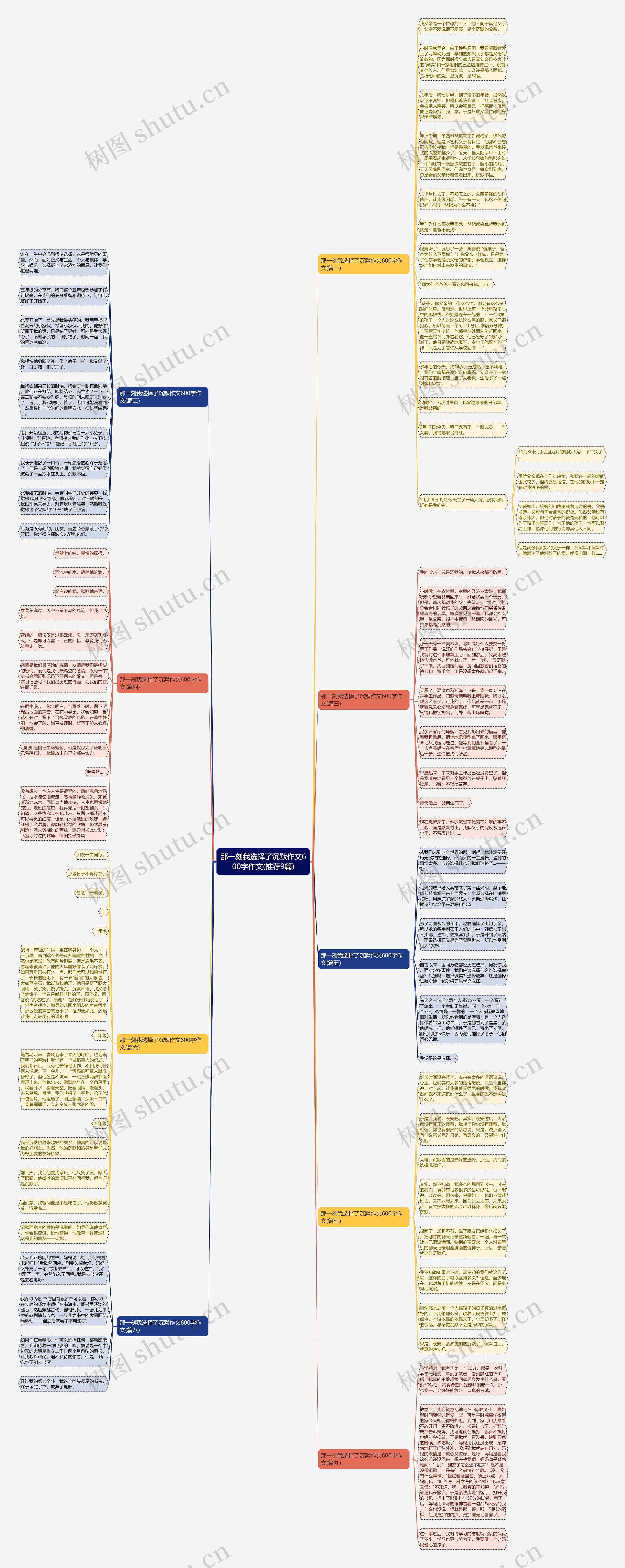 那一刻我选择了沉默作文600字作文(推荐9篇)思维导图