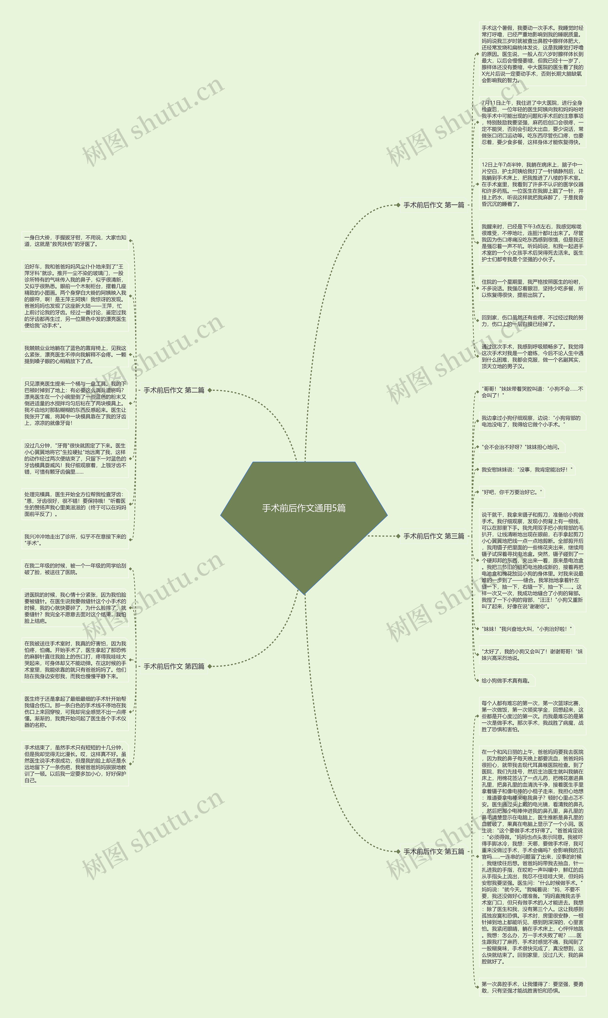 手术前后作文通用5篇思维导图
