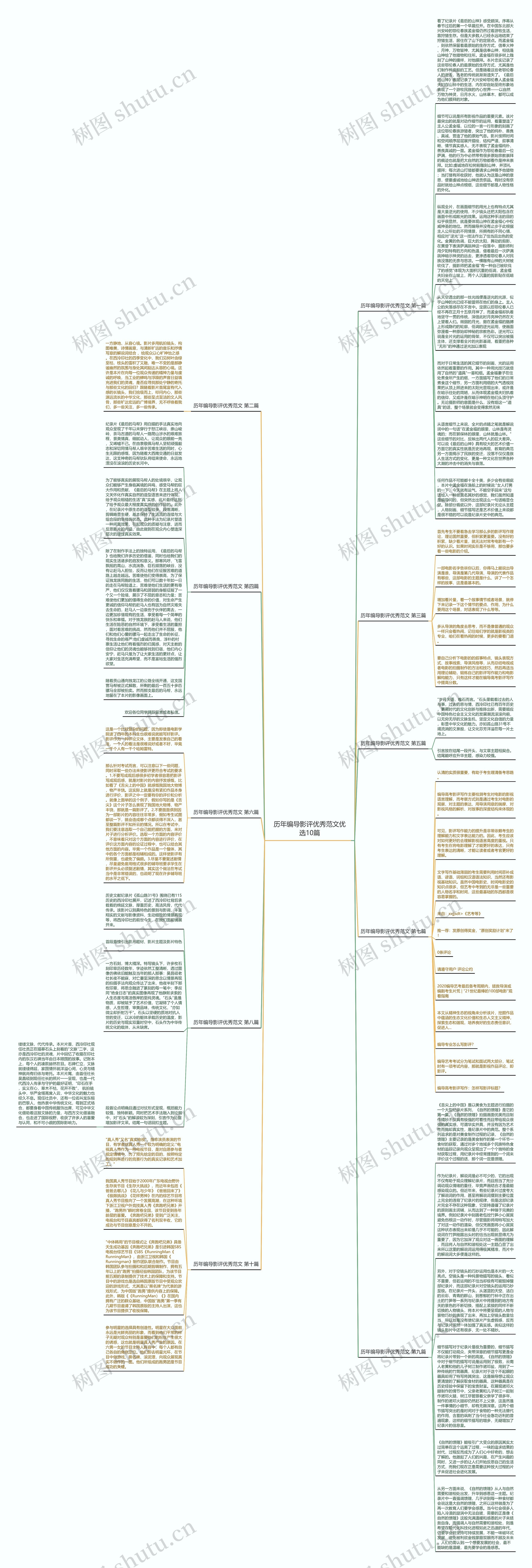 历年编导影评优秀范文优选10篇思维导图