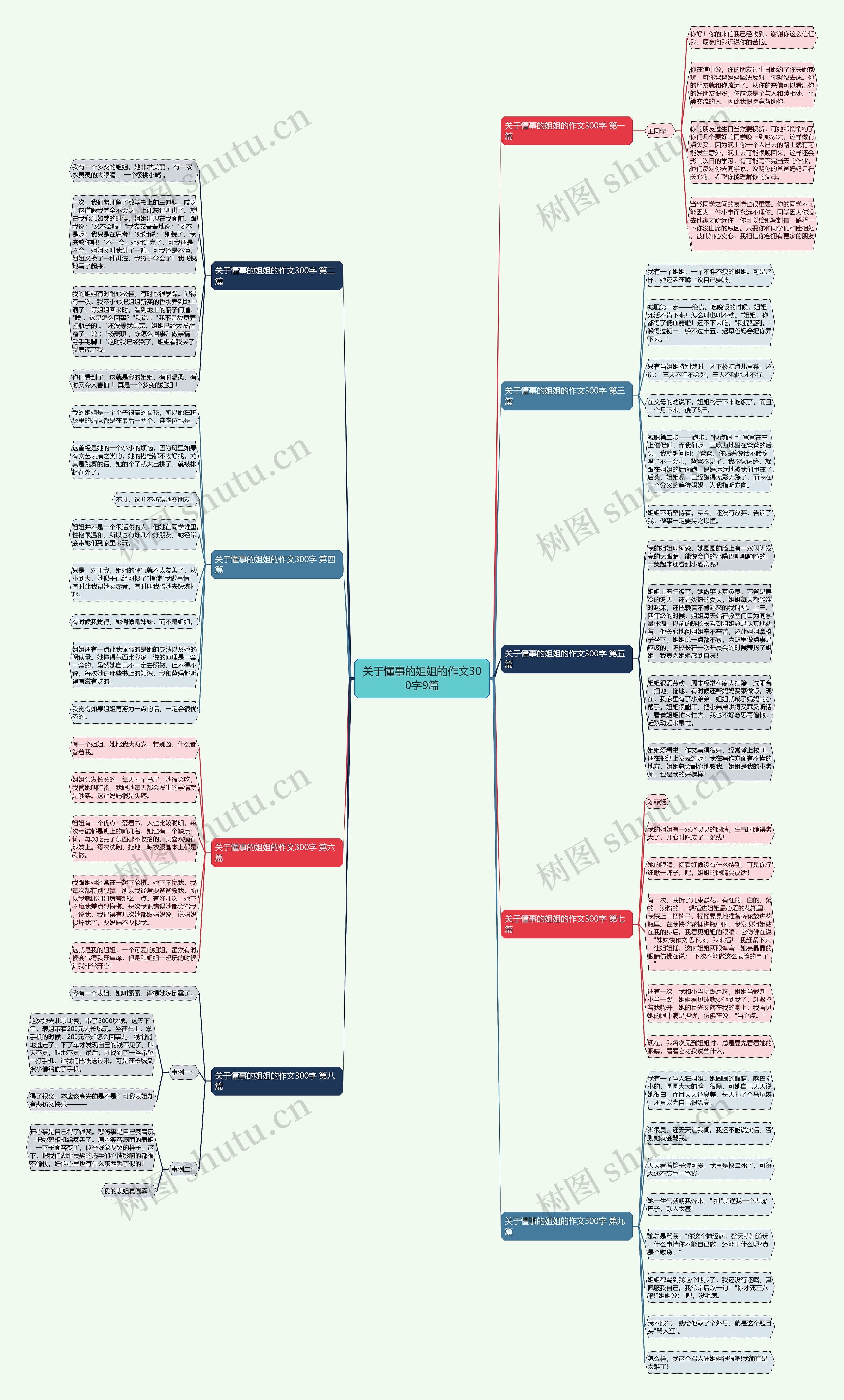 关于懂事的姐姐的作文300字9篇思维导图