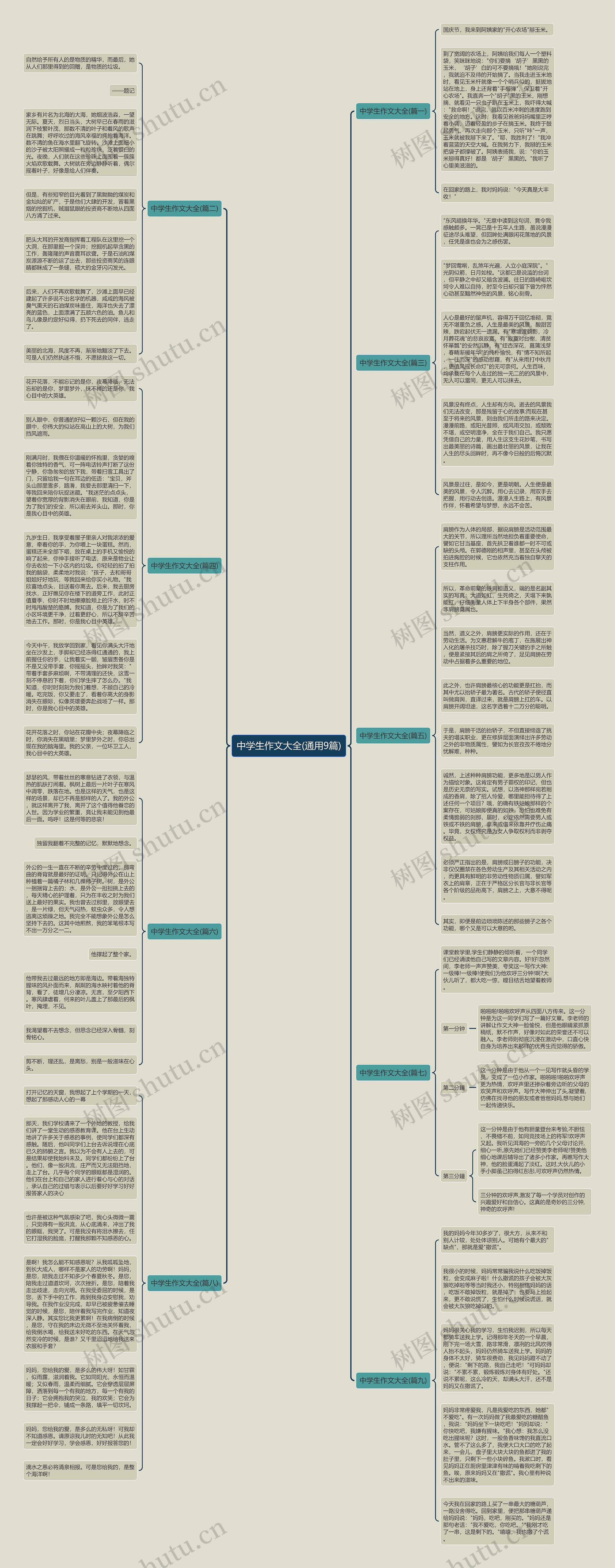 中学生作文大全(通用9篇)思维导图